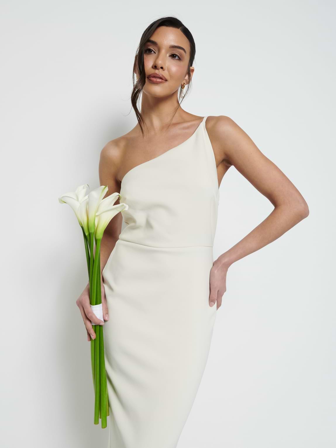 Amelia Crepe Maxi Bridesmaid Dress - Champagne