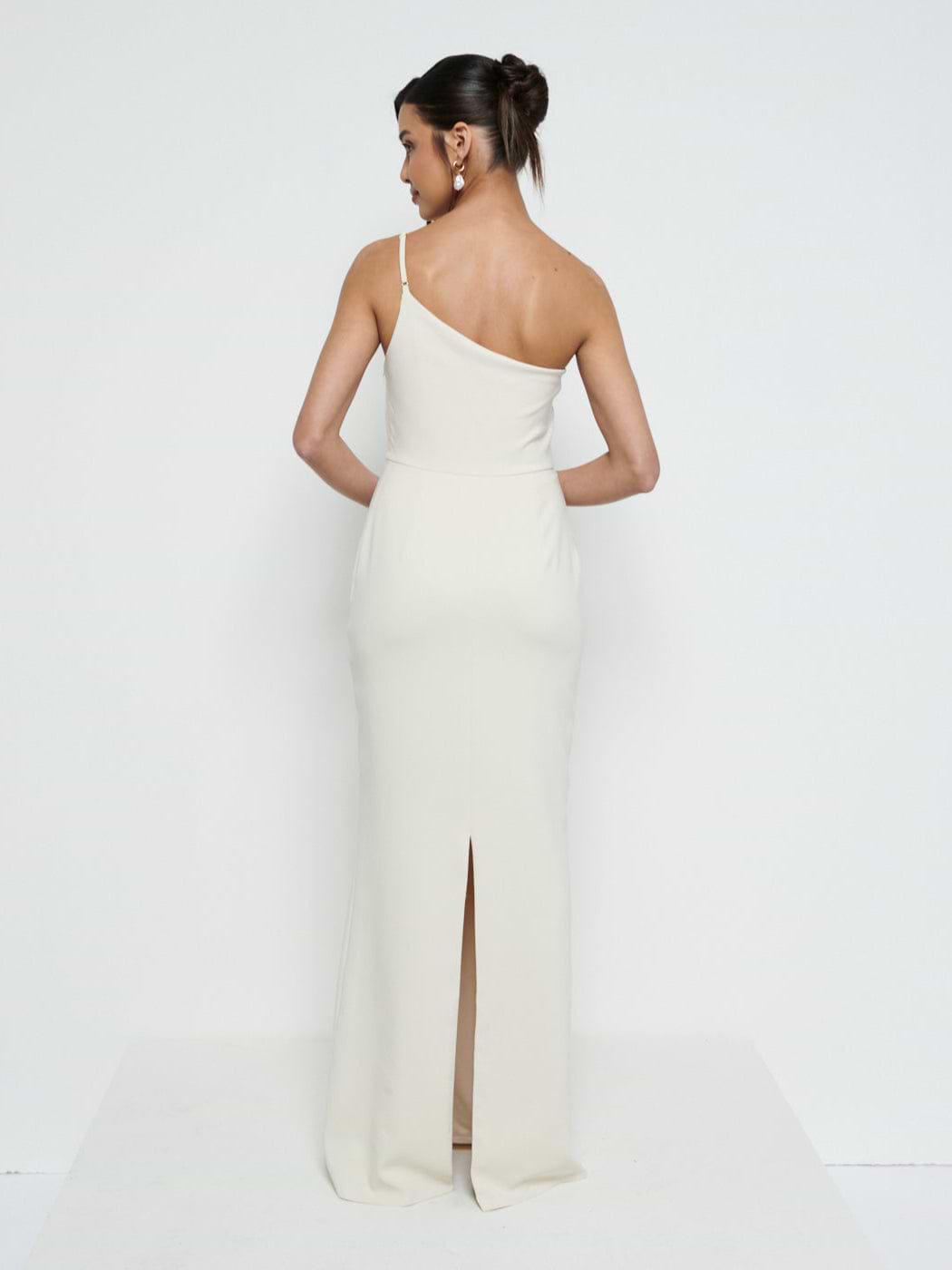 Amelia Crepe Maxi Bridesmaid Dress - Champagne