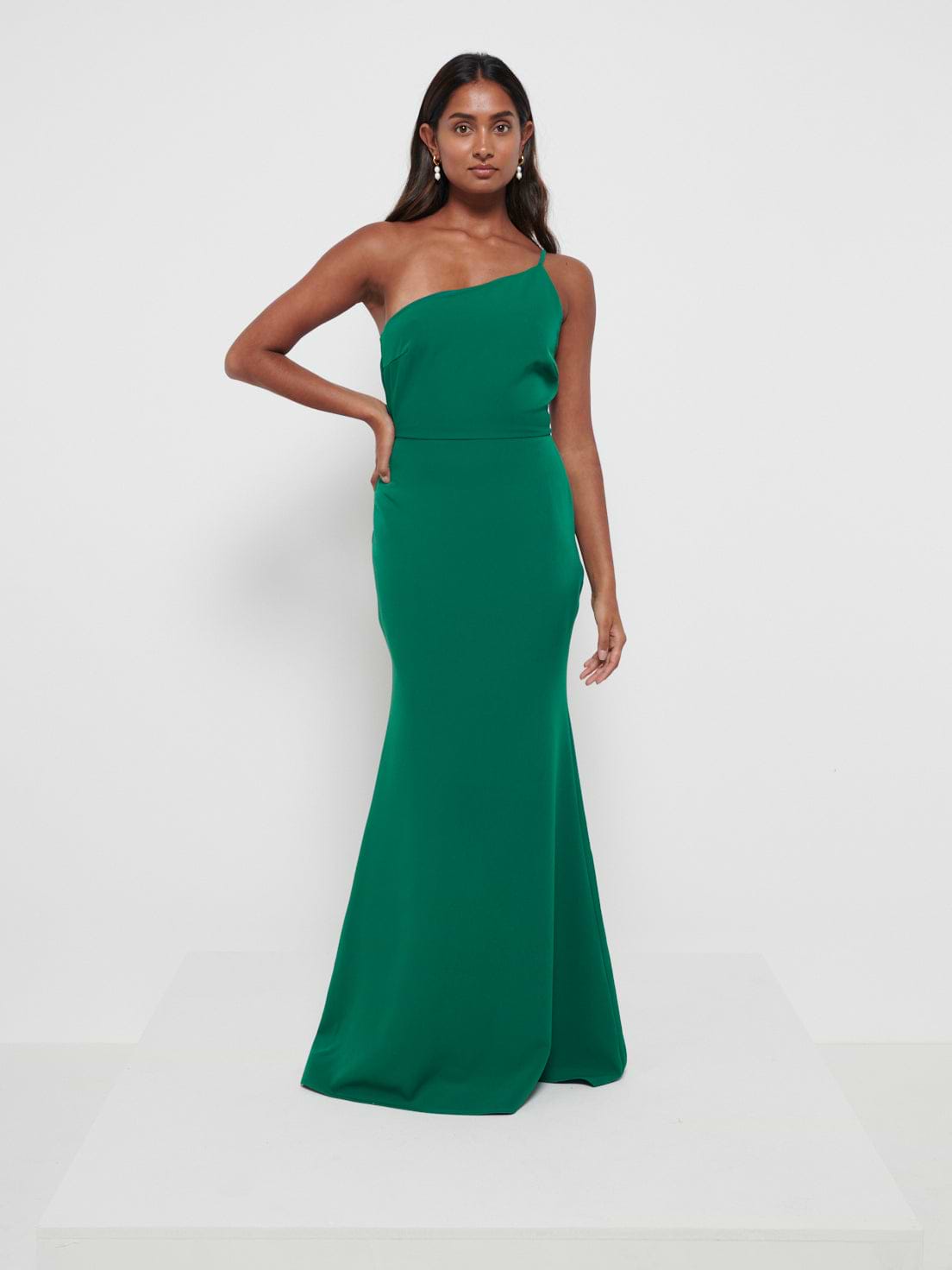 Amelia Crepe Maxi Bridesmaid Dress - Emerald