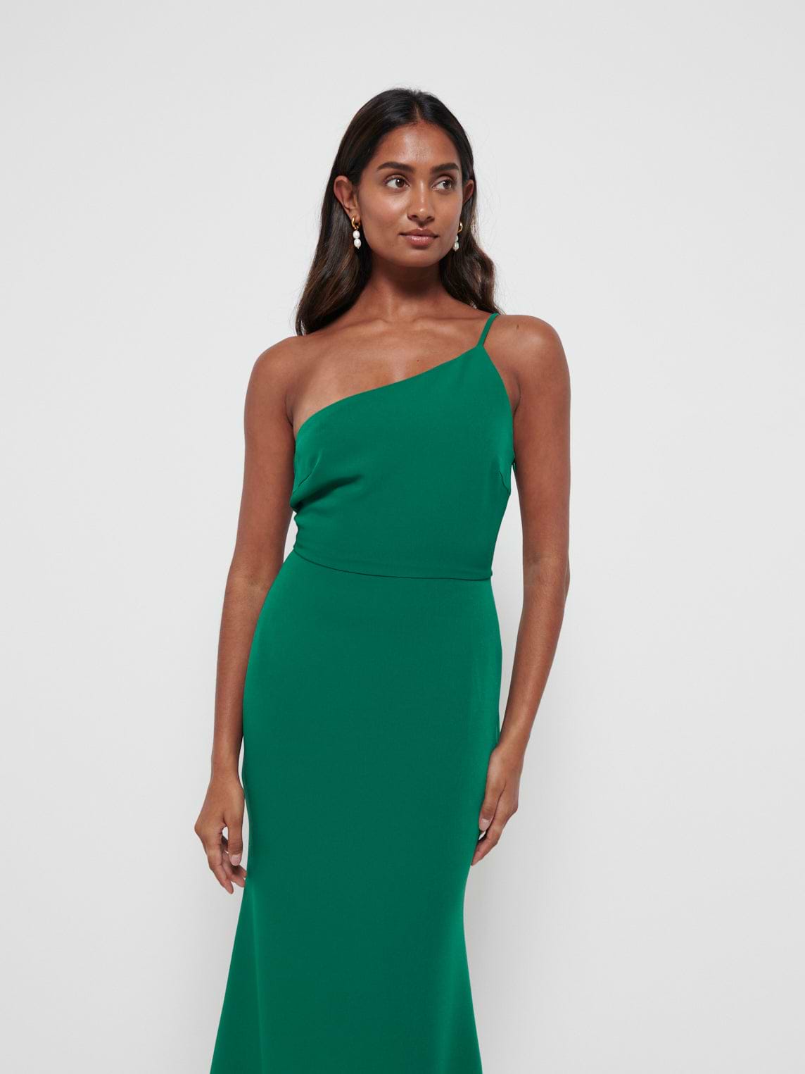 Amelia Crepe Maxi Bridesmaid Dress - Emerald