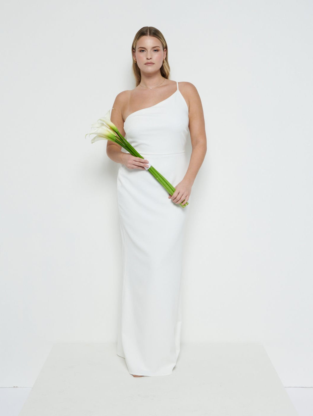 Amelia Crepe Maxi Bridesmaid Dress - Ivory