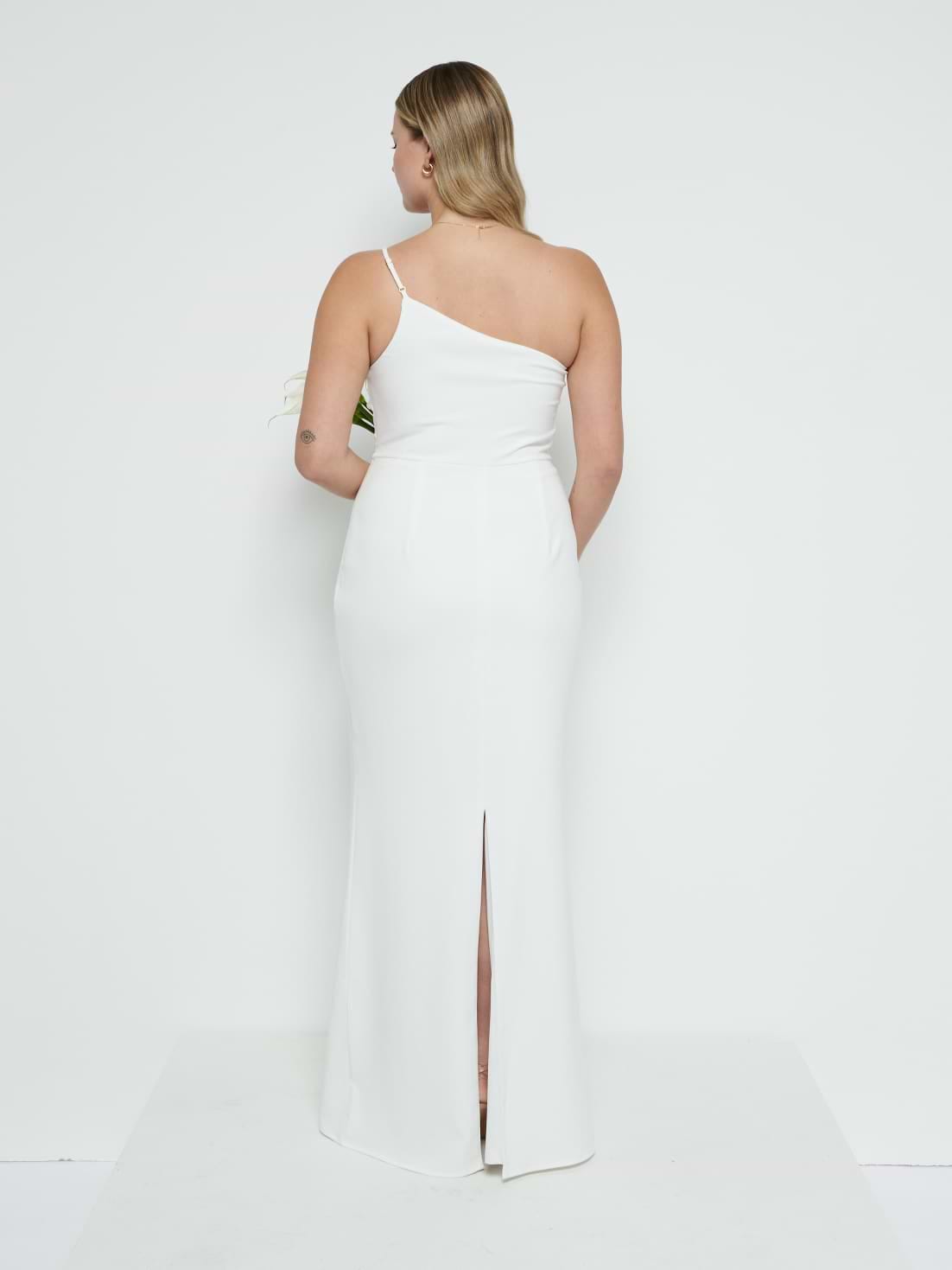 Amelia Crepe Maxi Bridesmaid Dress - Ivory