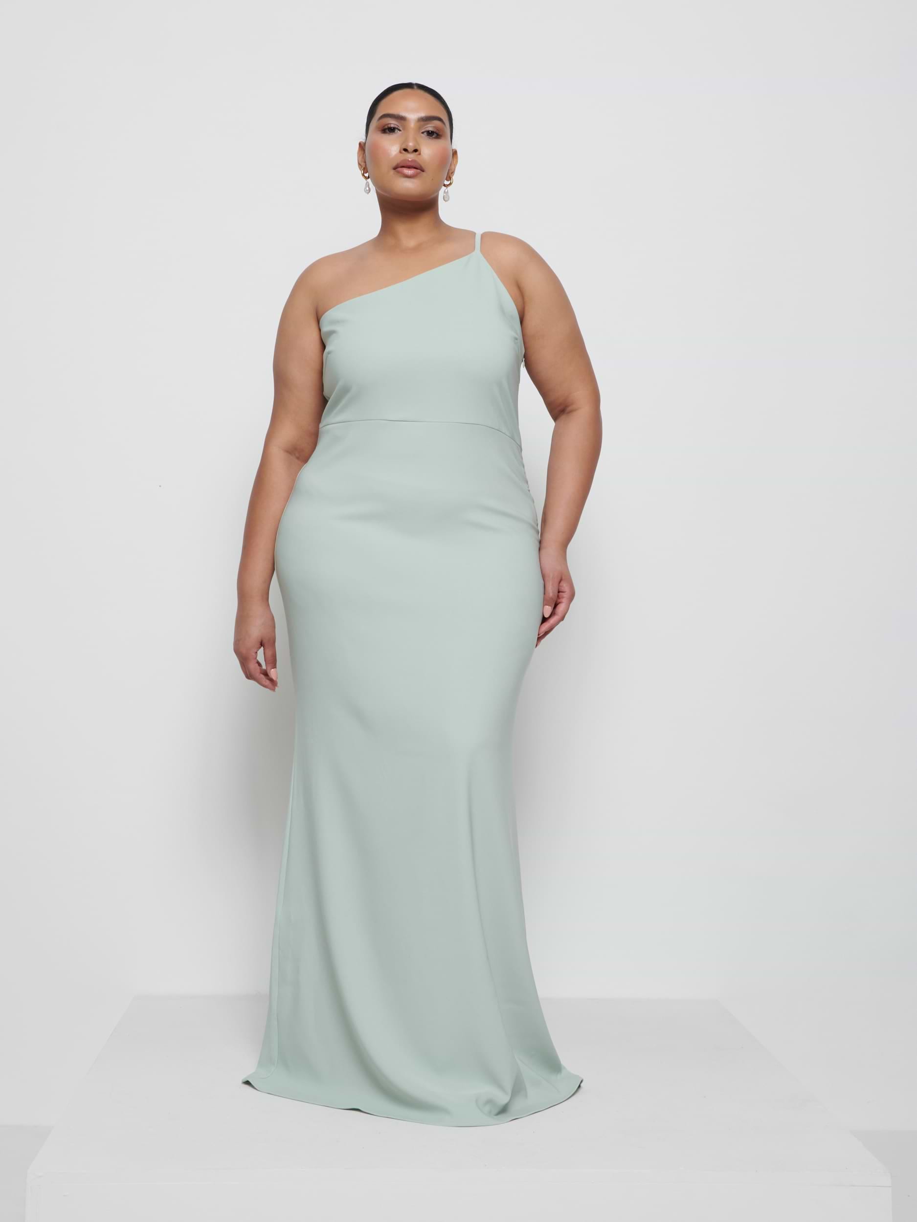 Amelia Crepe Maxi Bridesmaid Dress Curve - Sage