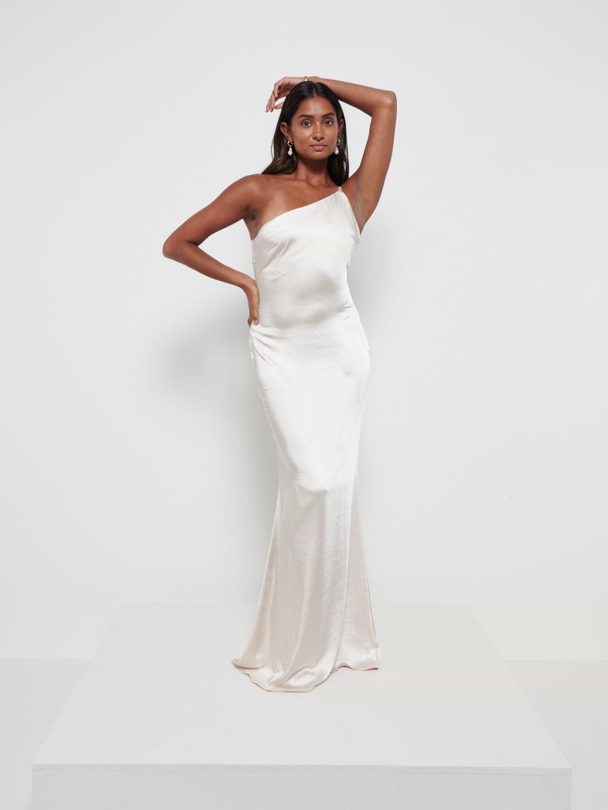 Amelia Maxi Bridesmaid Dress - Matte Champagne