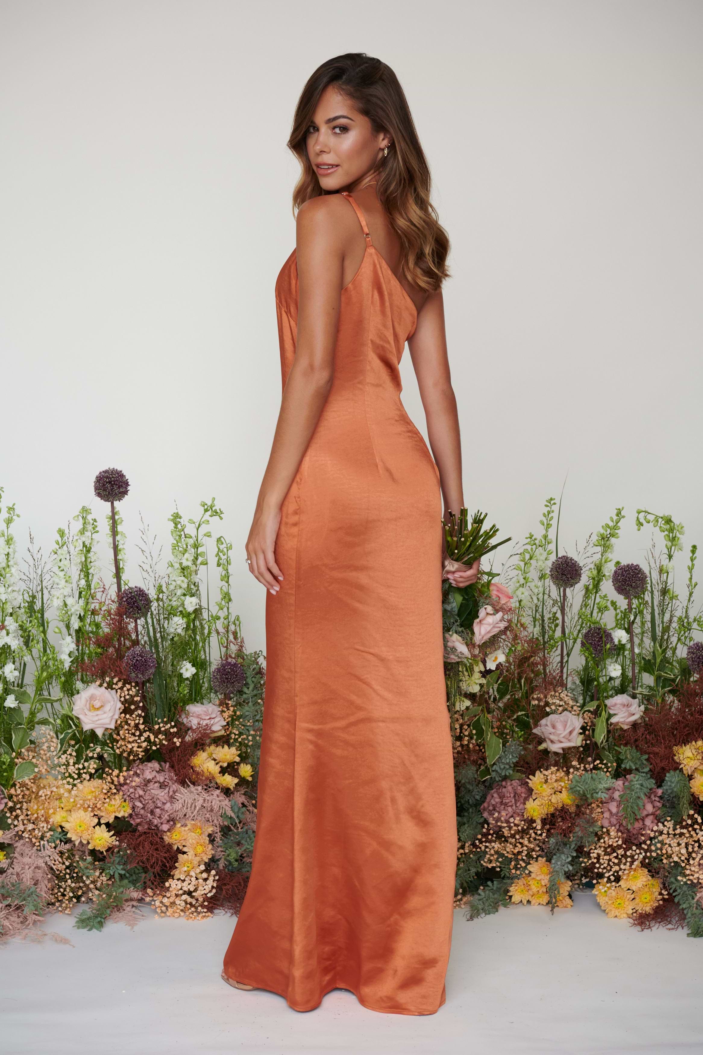 Amelia Maxi Bridesmaid Dress - Matte Copper