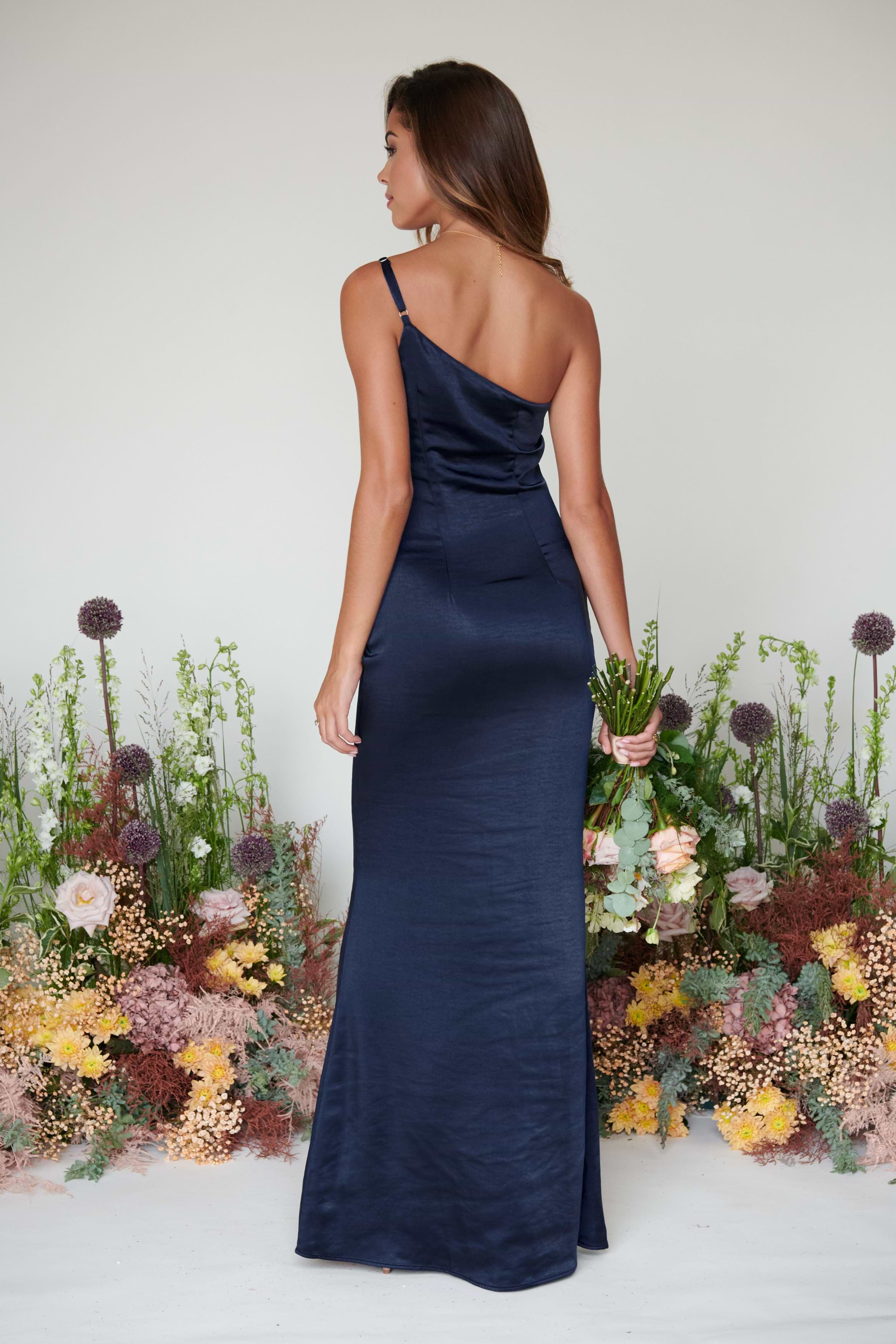 Amelia Maxi Bridesmaid Dress - Matte Navy