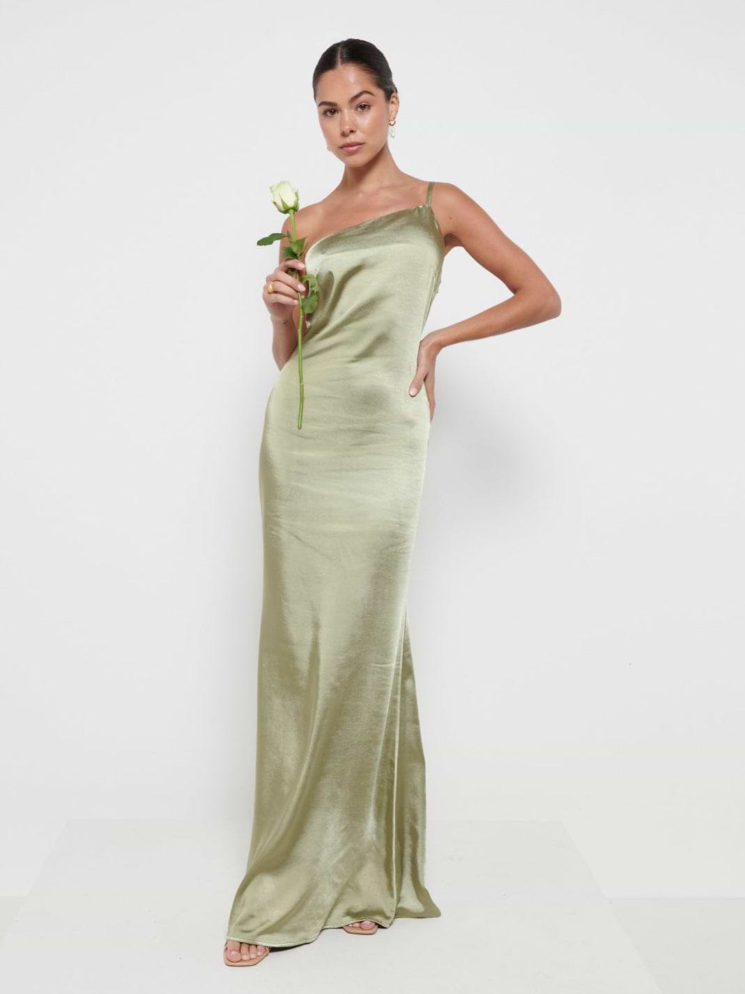 Amelia Maxi Bridesmaid Dress - Matte Olive