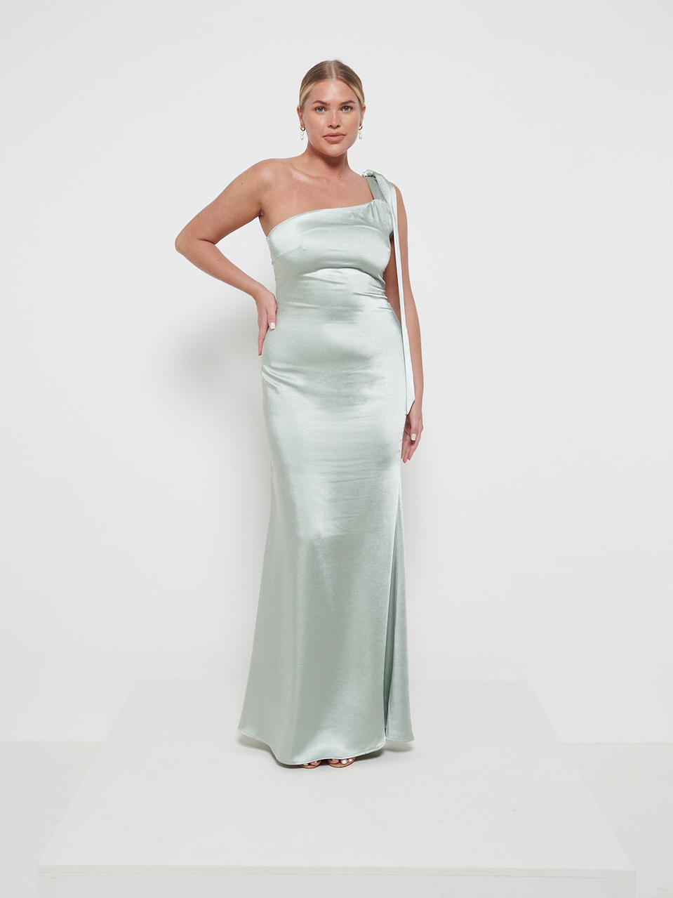 Amelia Tie Maxi Bridesmaid Dress - Matte Sage