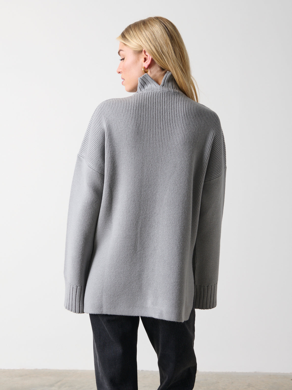 Amory Grown Neck Knit Jumper - Grey