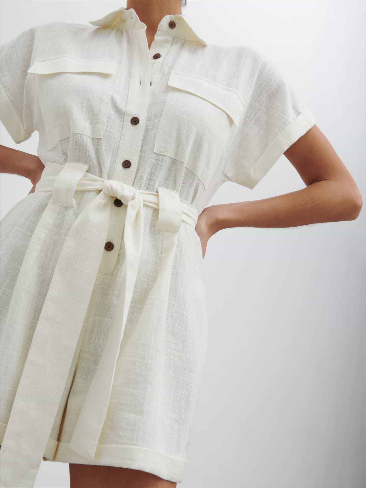 Anica Utility Playsuit - Cream