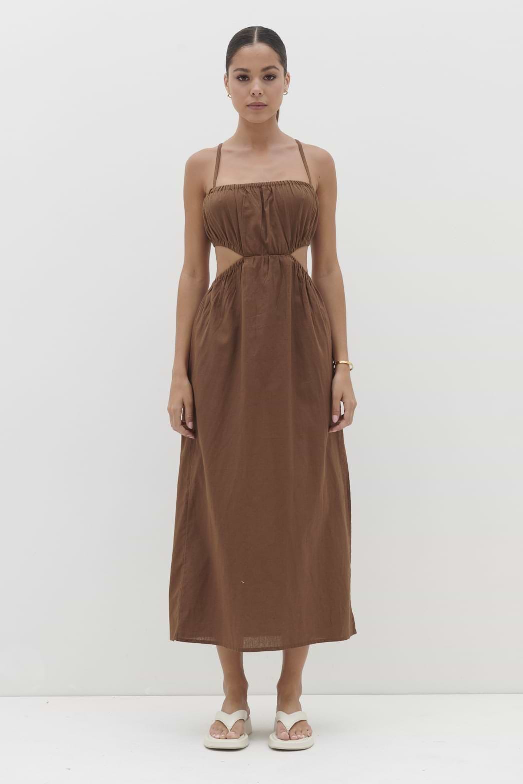 Artie Cut Out Midaxi Dress - Espresso