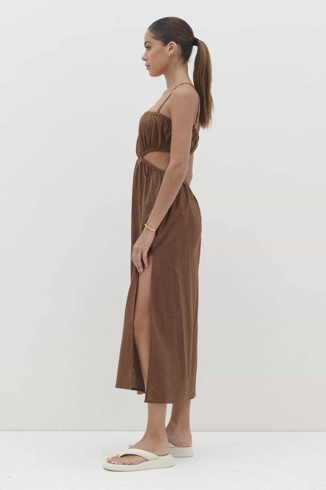 Artie Cut Out Midaxi Dress - Espresso
