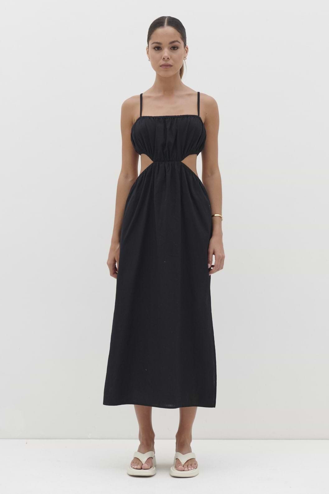 Artie Cut Out Midaxi Dress - Black