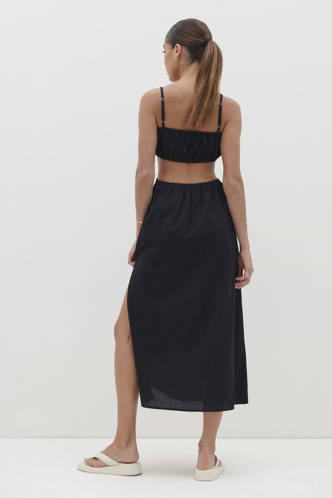 Artie Cut Out Midaxi Dress - Black