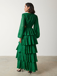 Ashton Cut Out Maxi Dress - Green Abstract Floral