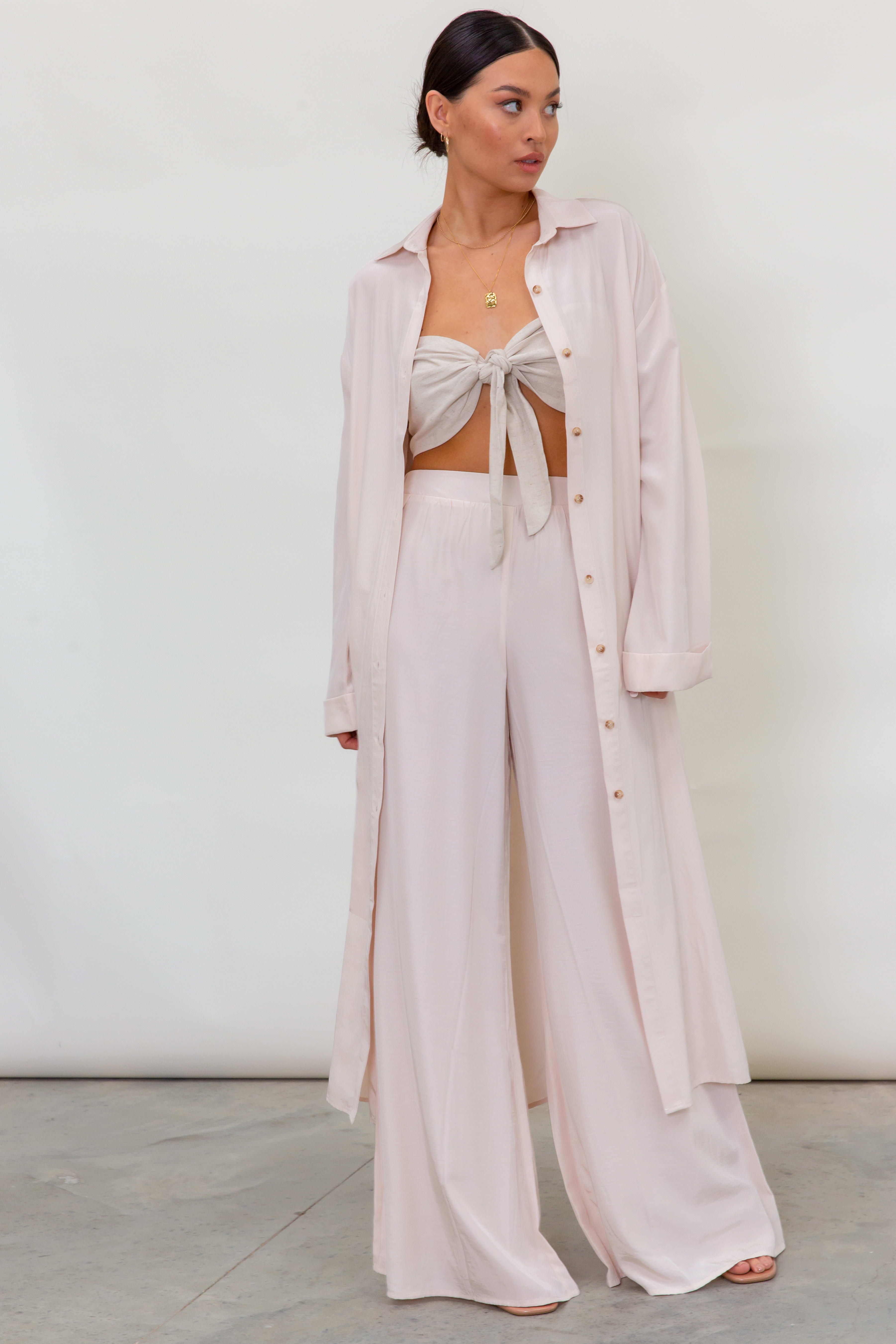 Maya Midaxi Beach Shirt - Oyster