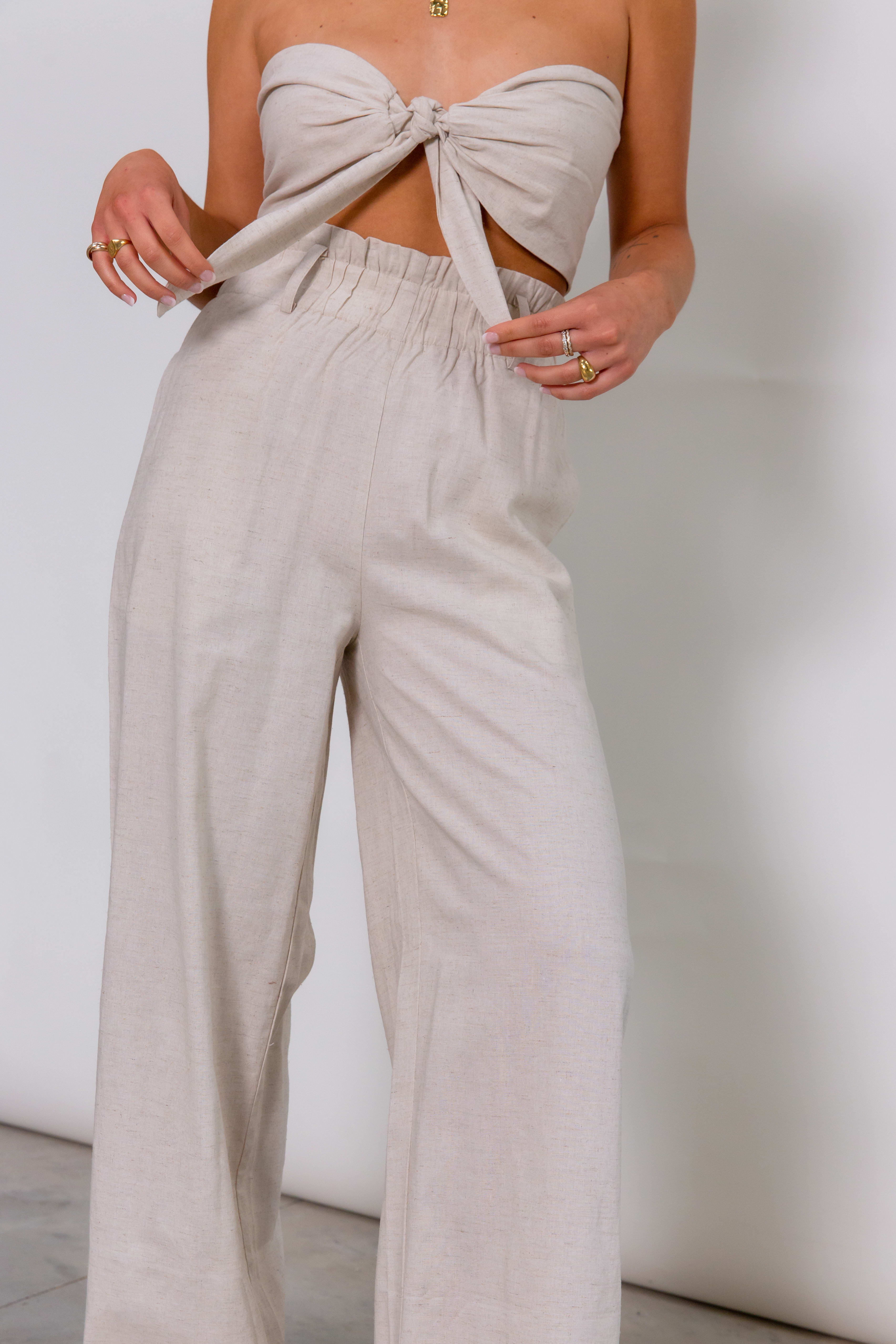 Ola Paperbag Trousers - Sand