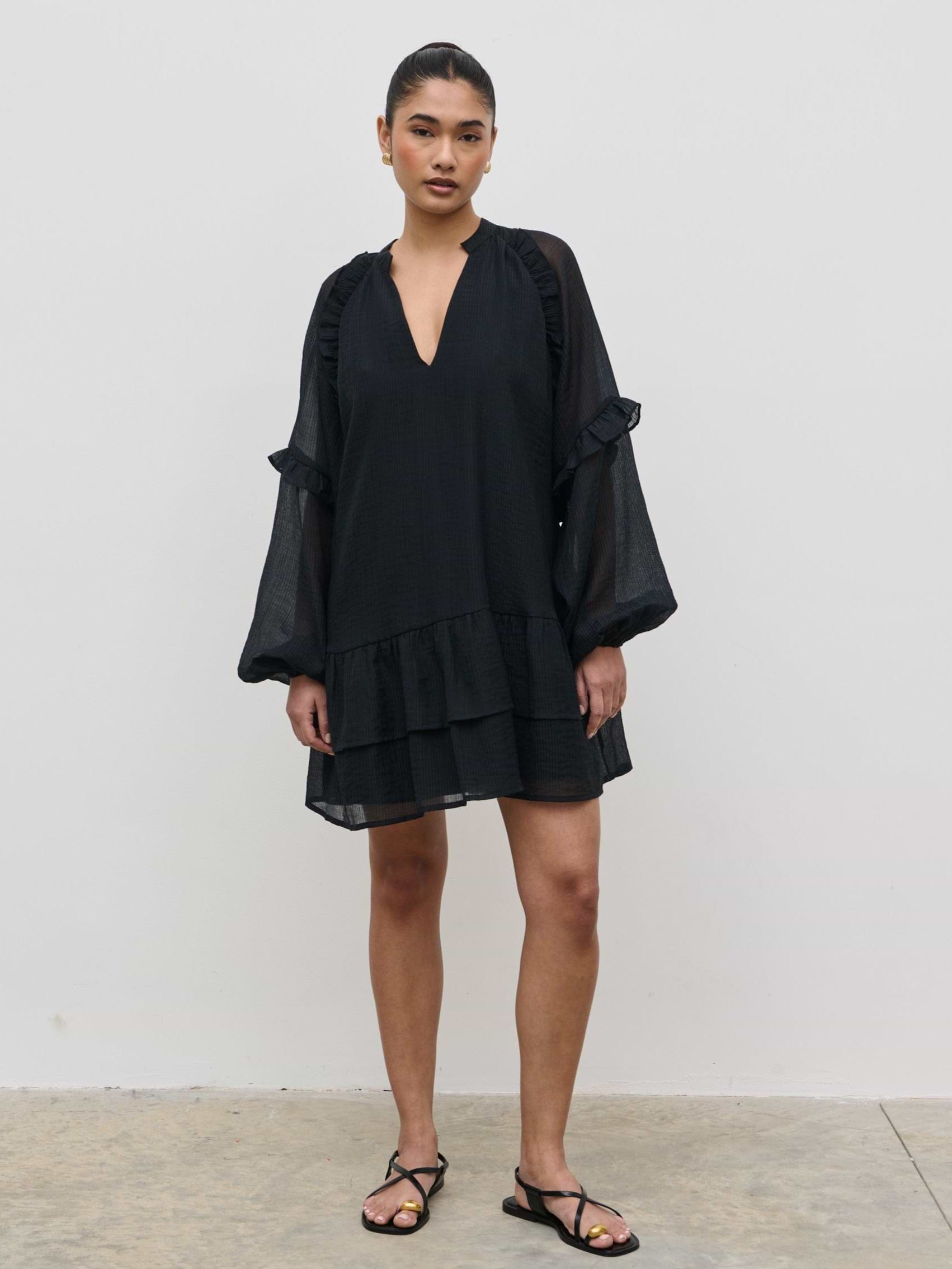 Betsy Long Sleeve Mini Dress - Black