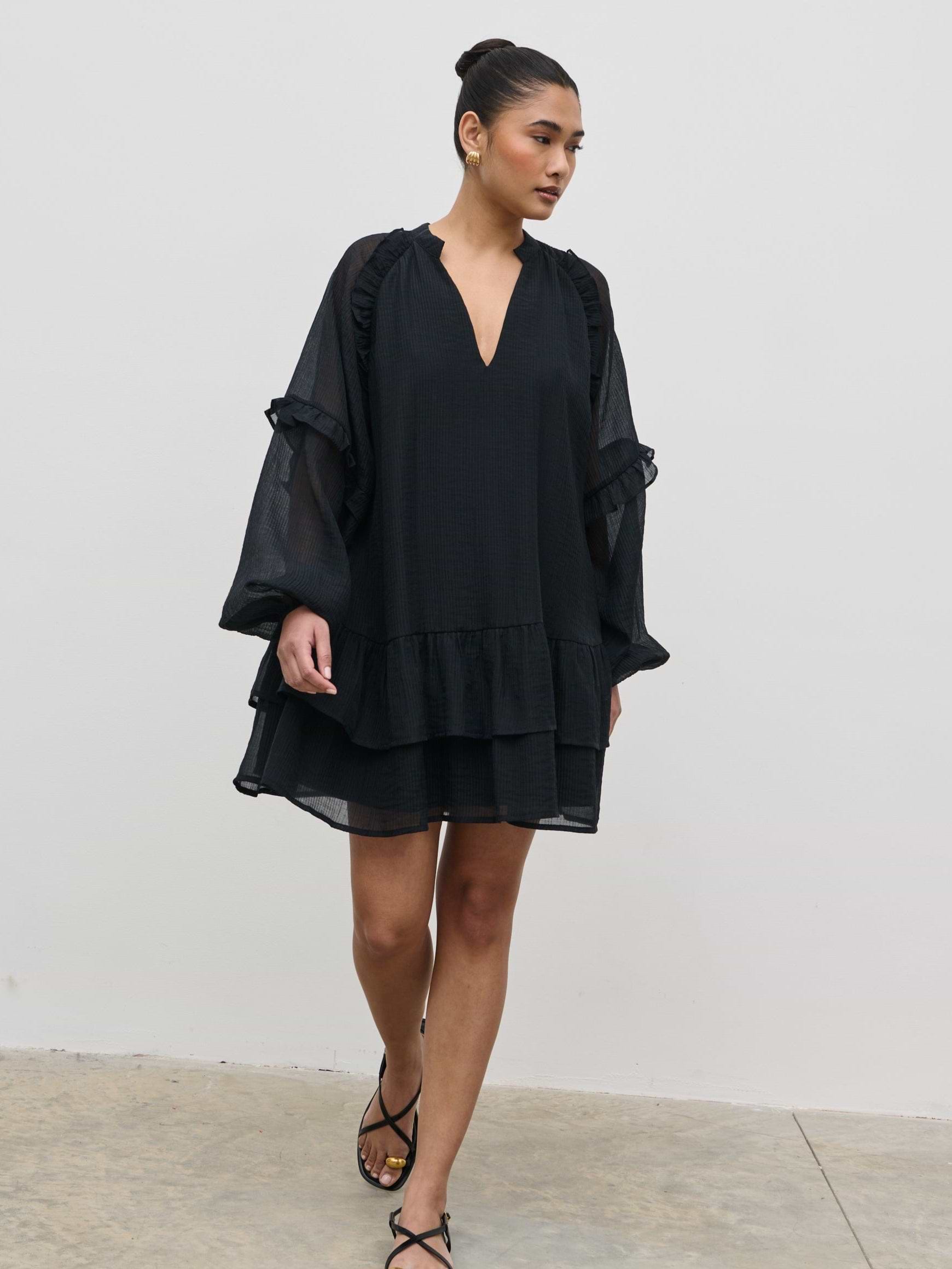Betsy Long Sleeve Mini Dress - Black