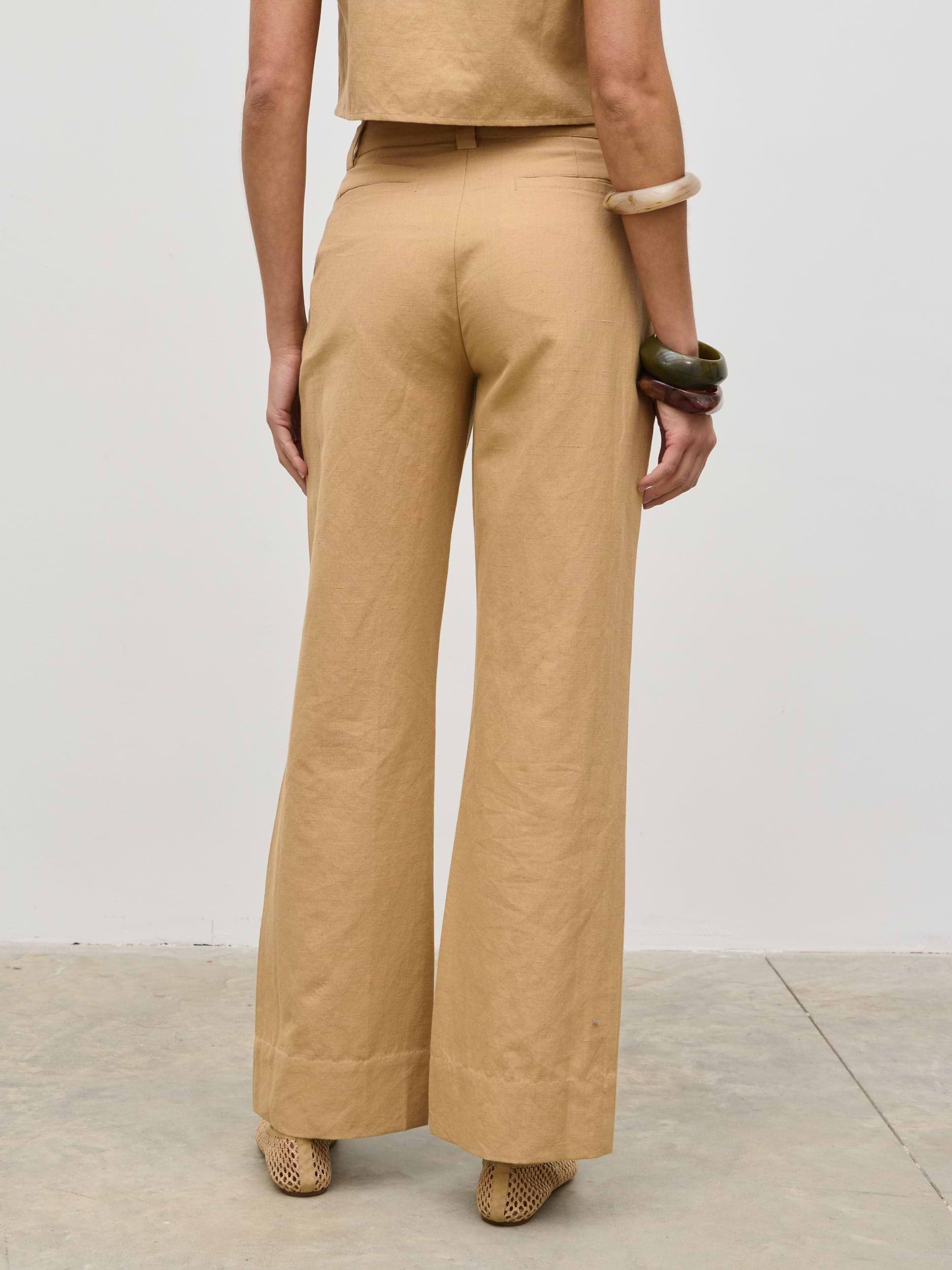 Blair Linen Trousers - Camel