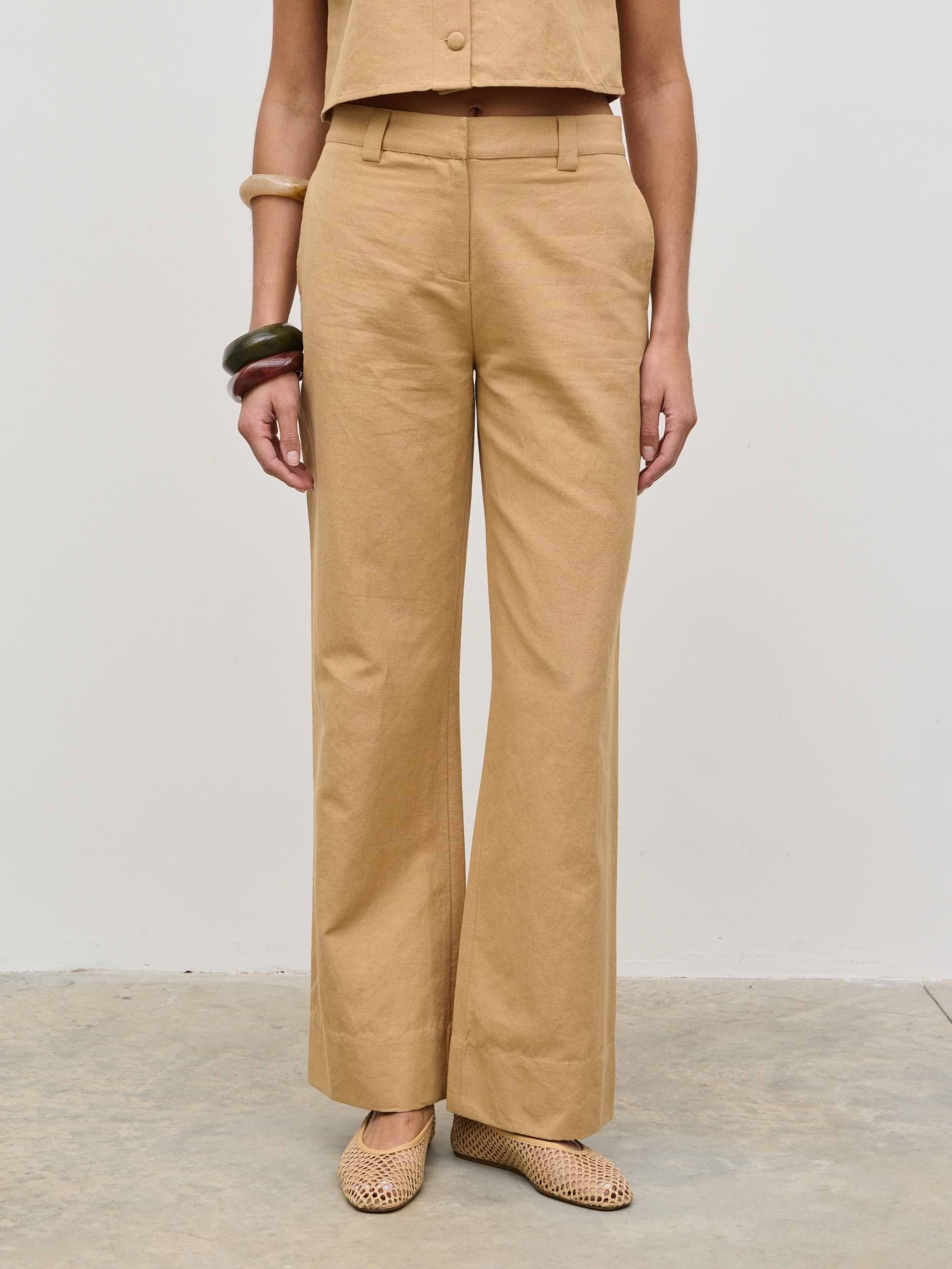 Blair Linen Trousers - Camel