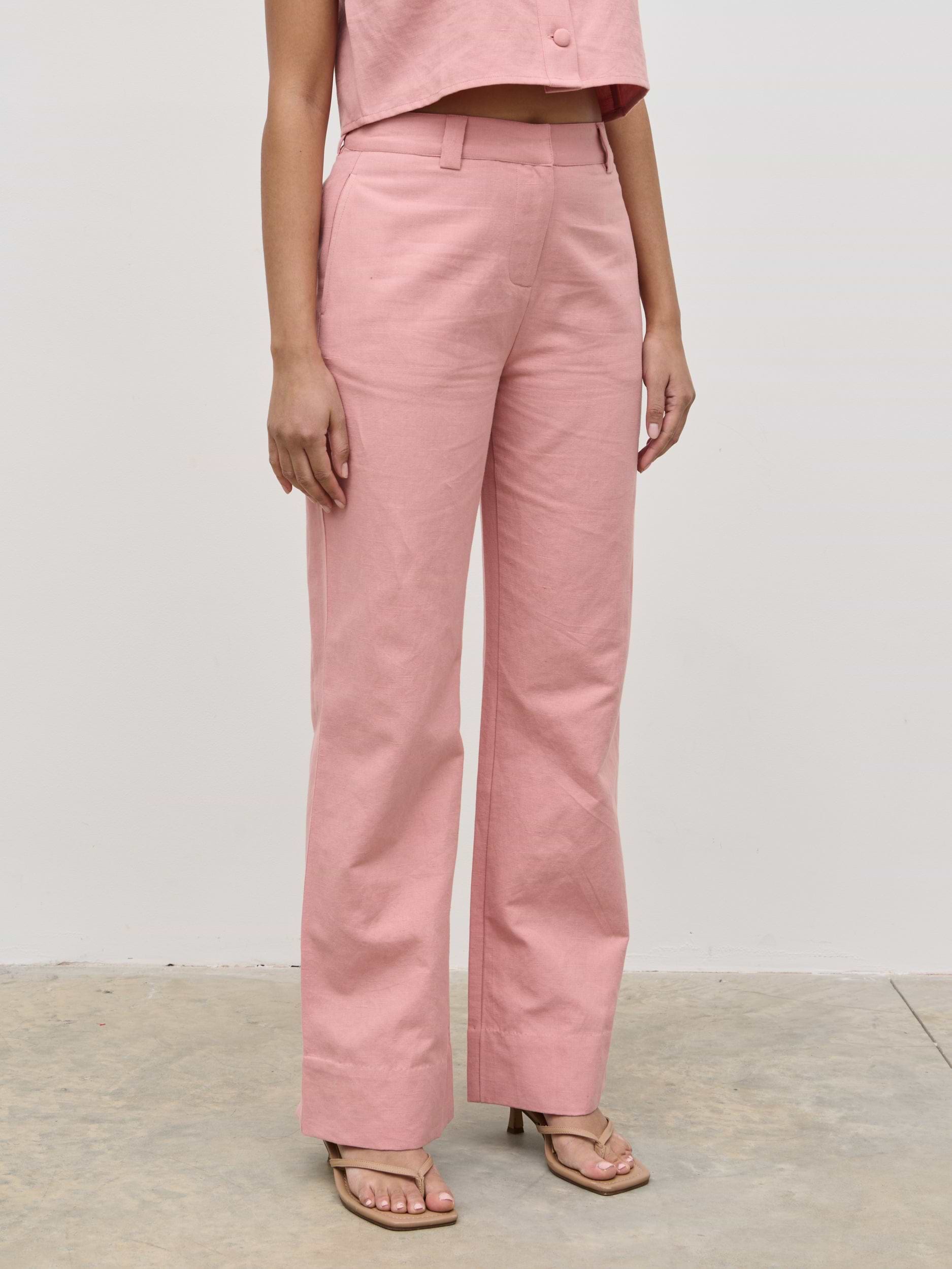 Blair Linen Trousers - Pink