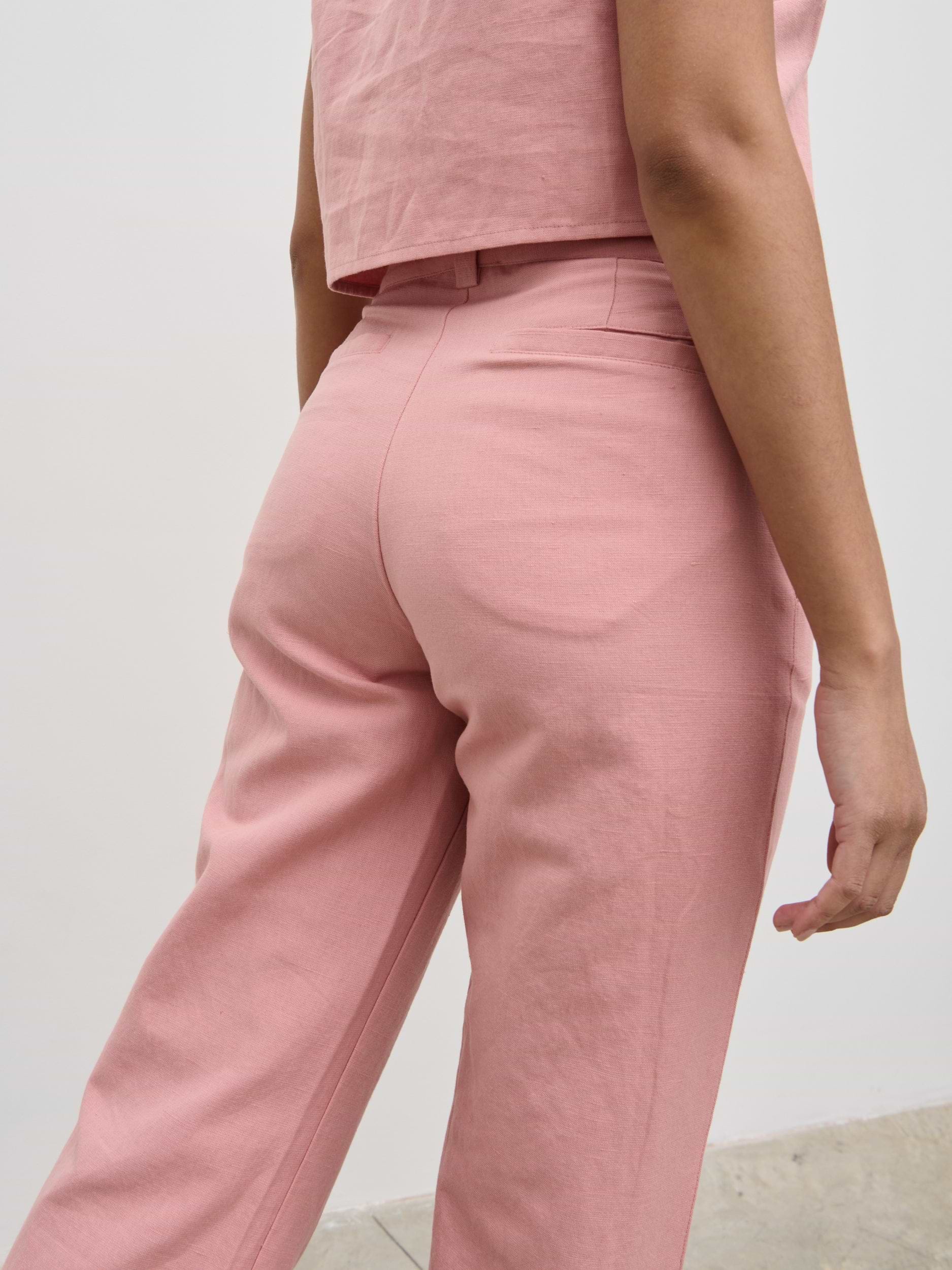 Blair Linen Trousers - Pink