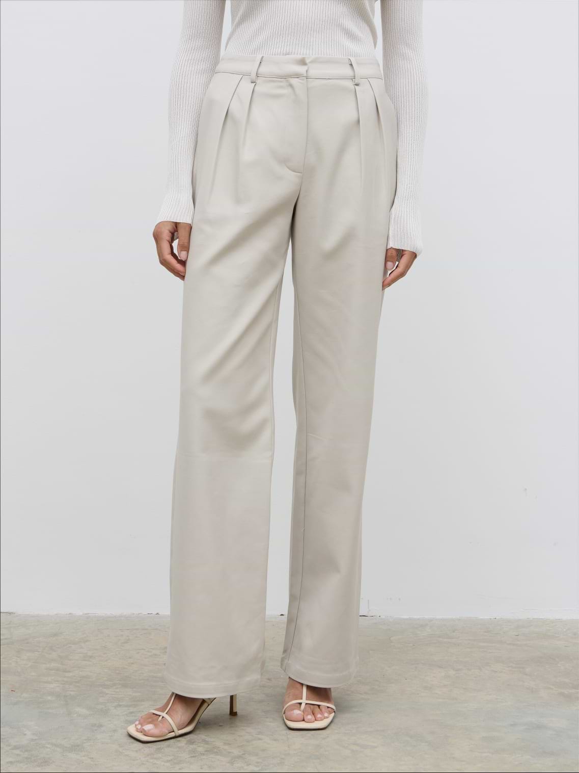 Brady Front Pleat Trousers - Chalk