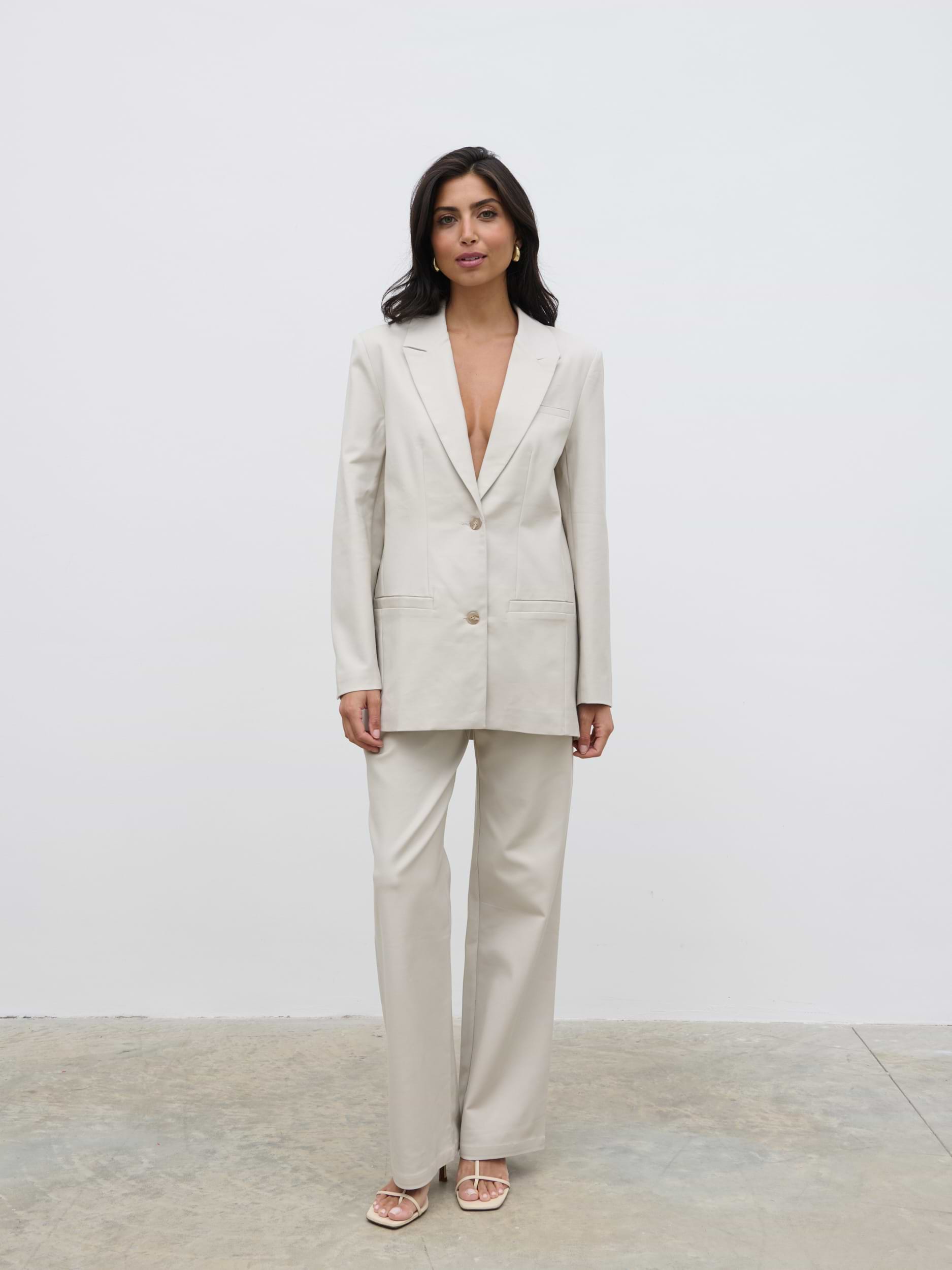 Brady Front Pleat Trousers - Chalk