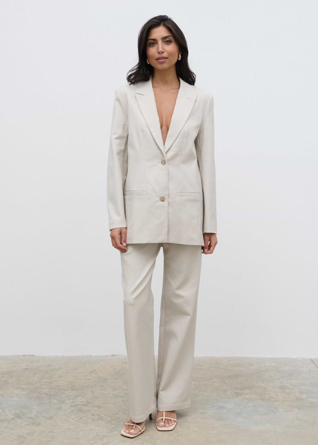Brady Oversized Boxy Blazer - Chalk