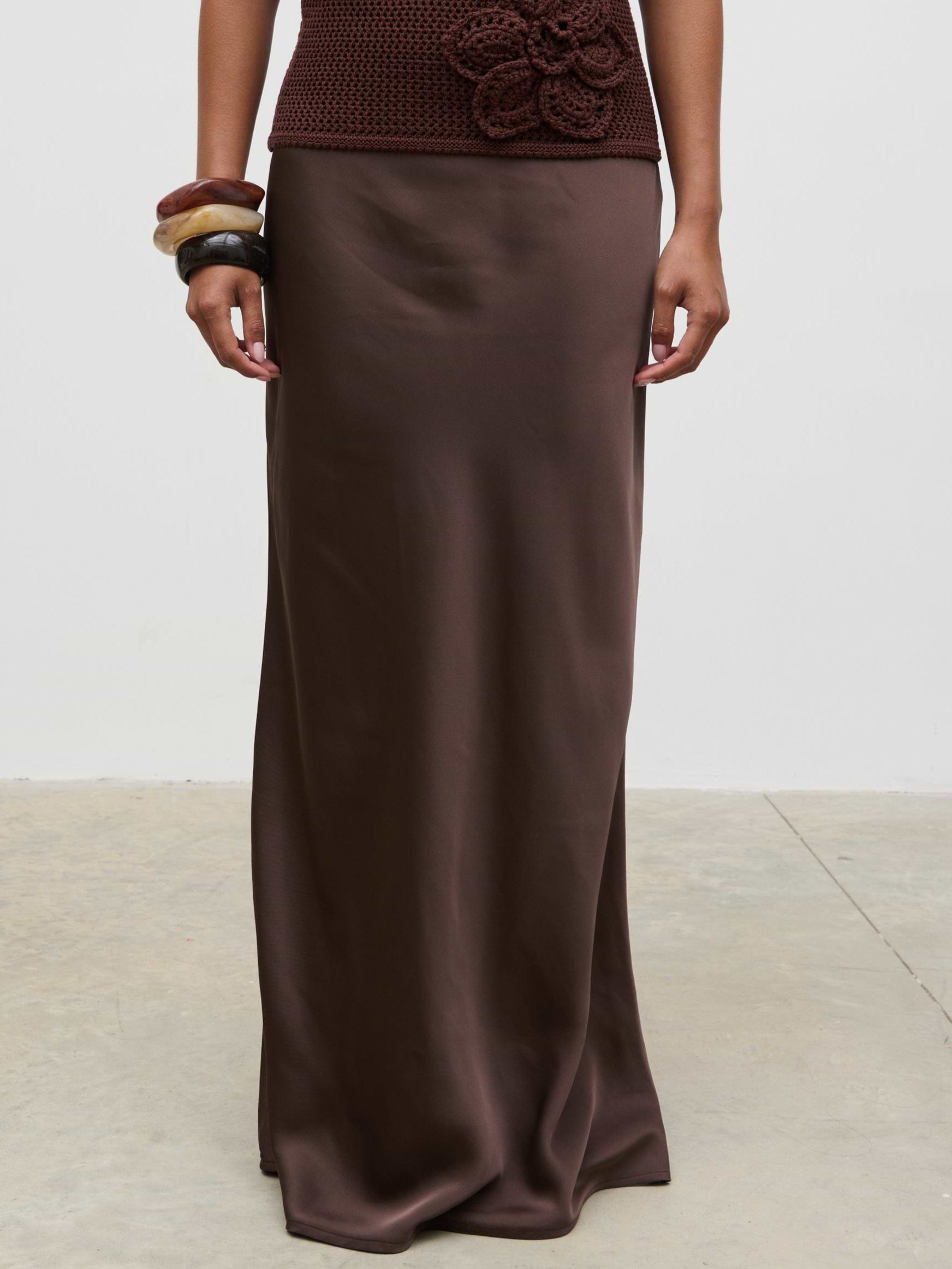 Breya Maxi Skirt - Chocolate Brown