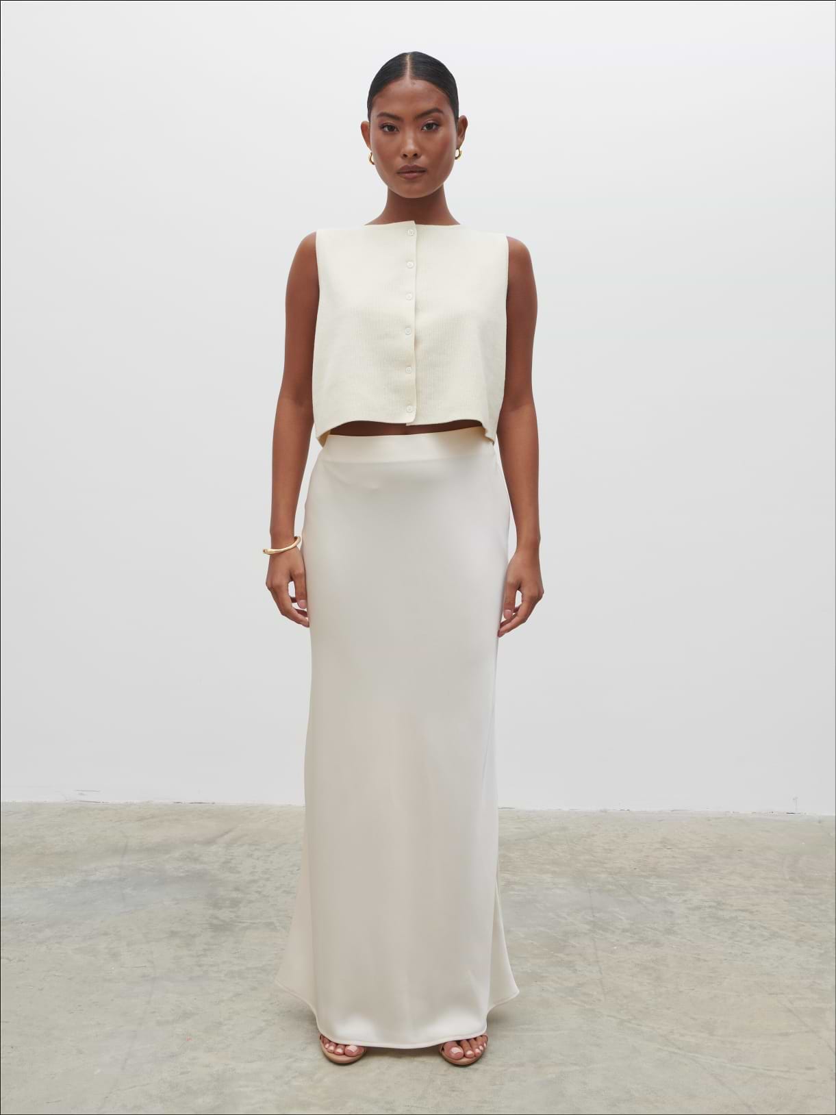 Breya Maxi Skirt - Oyster