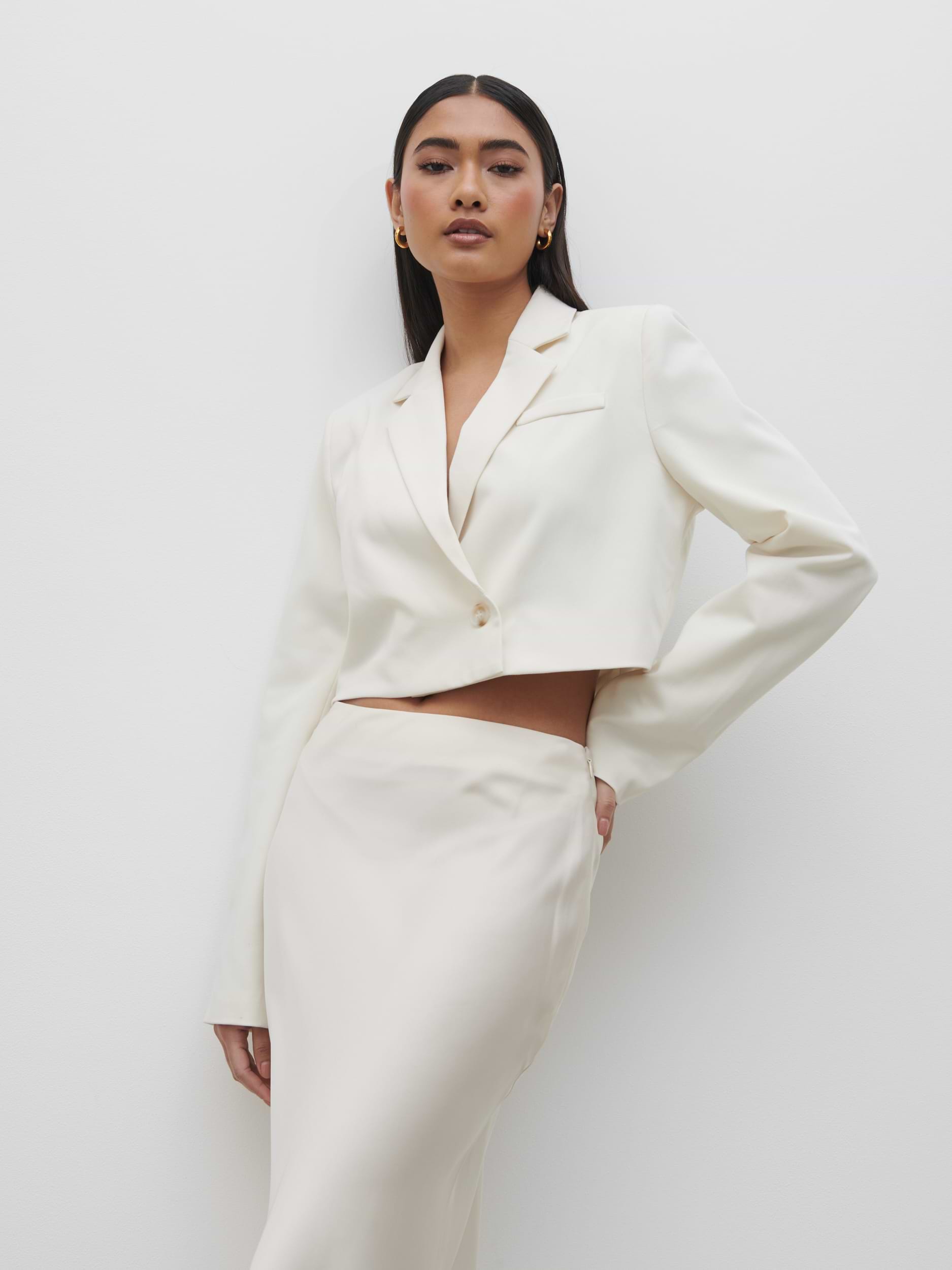 Breya Satin Midaxi Skirt - Oyster