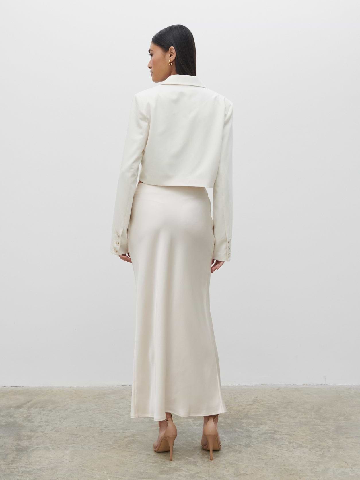 Breya Cropped Blazer - Oyster