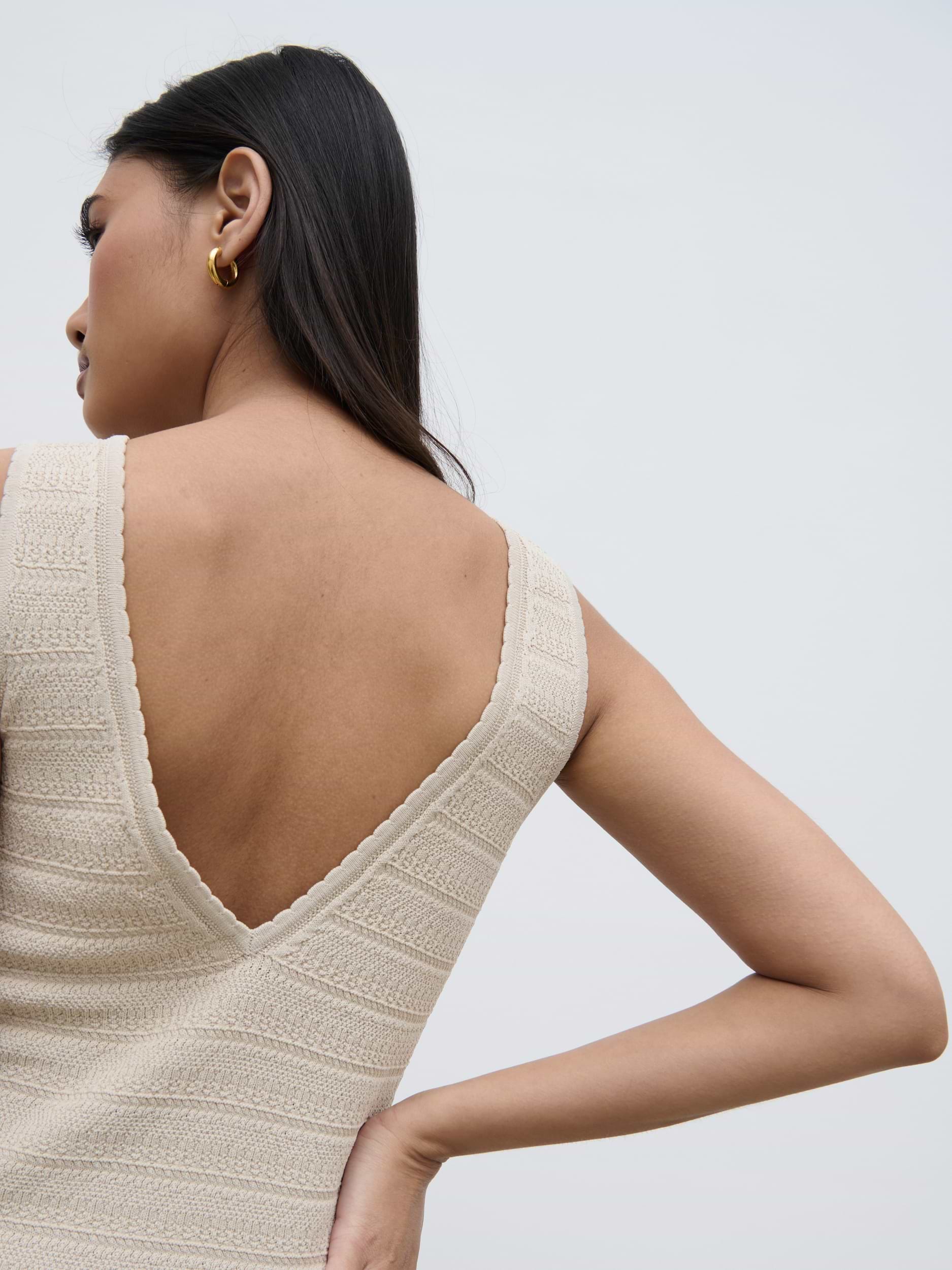 Bridget Crochet Knit Top - Beige