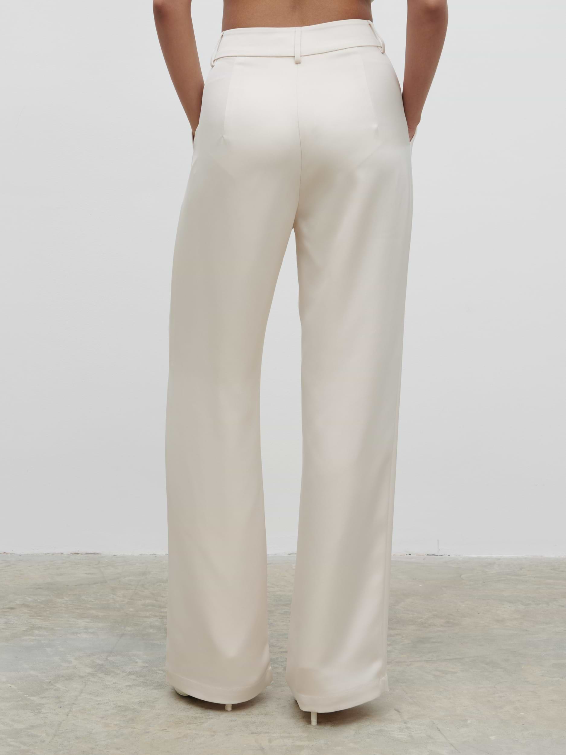 Callie Satin Suit Trousers - Ivory