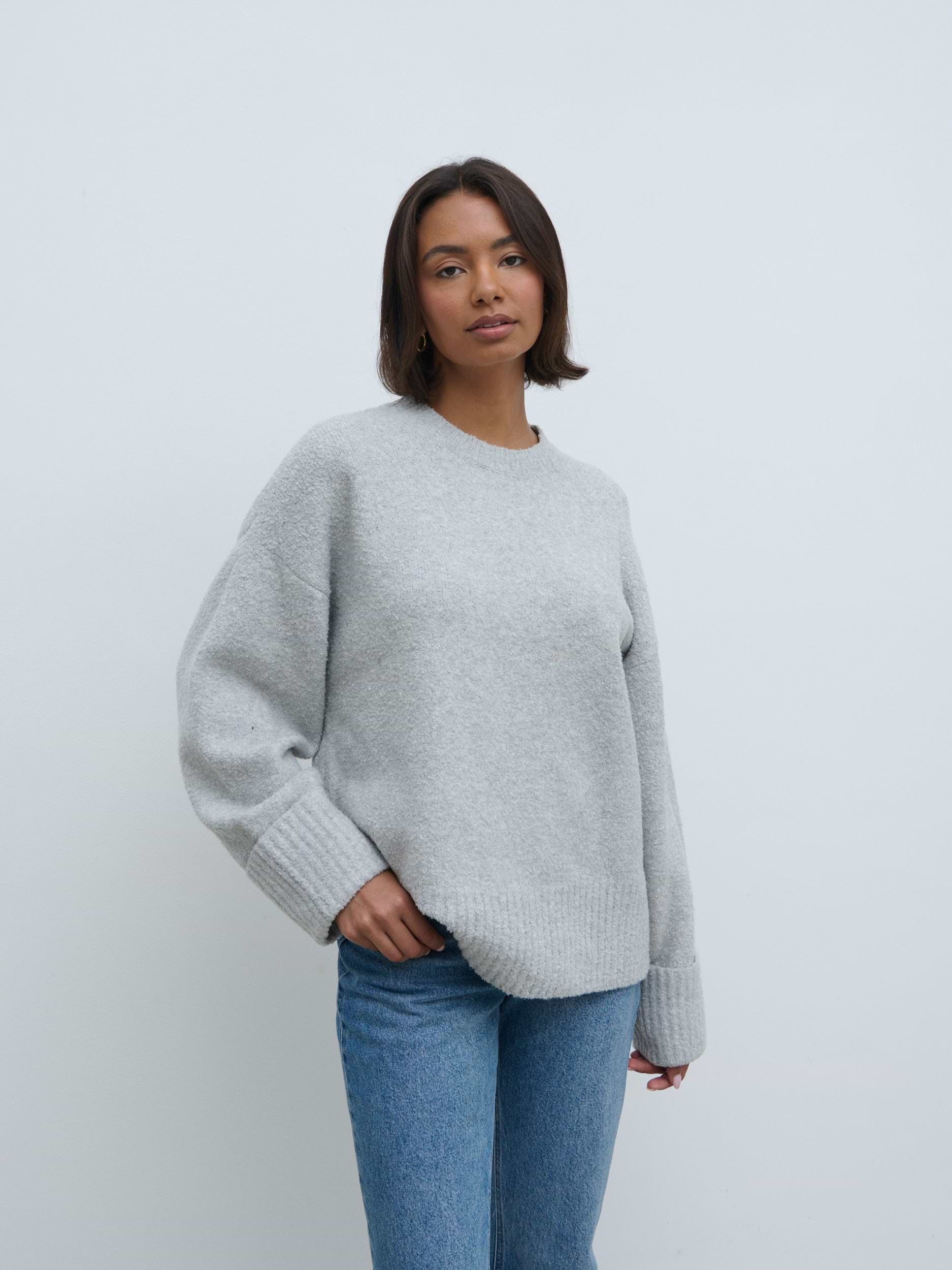 Camille Oversized Borg Jumper - Grey