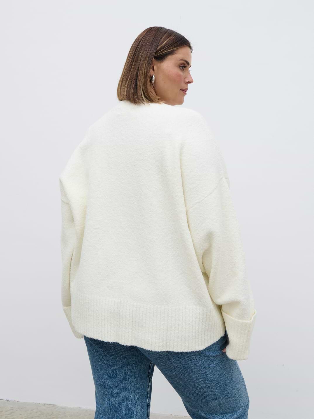 Camille Oversized Borg Jumper - Cream