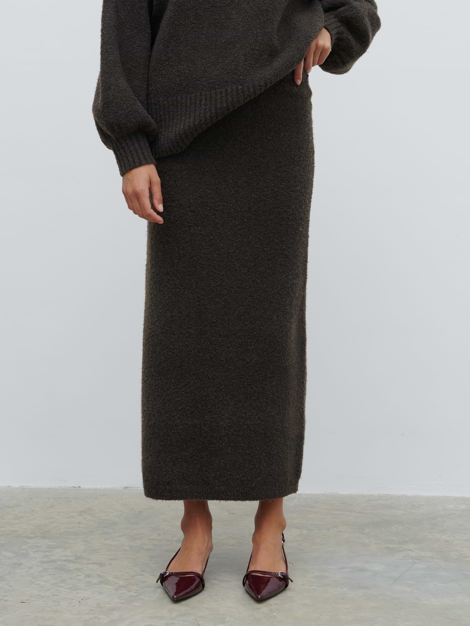 Camille Midaxi Knit Skirt - Bark