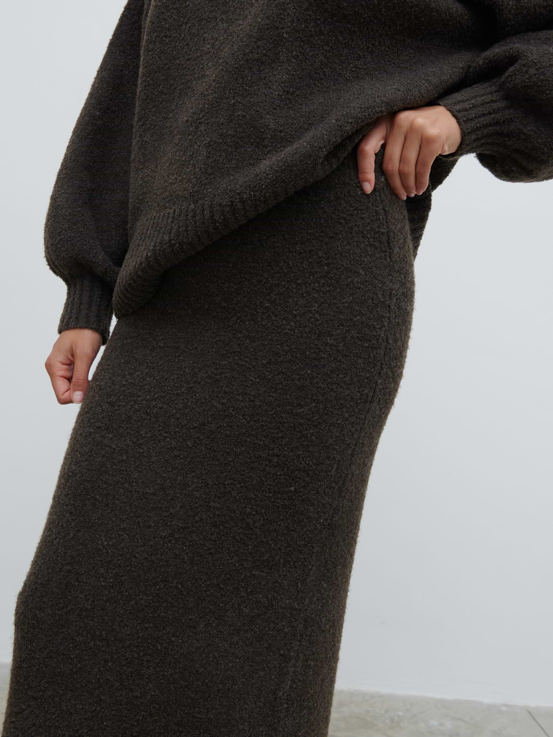 Camille Midaxi Knit Skirt - Bark