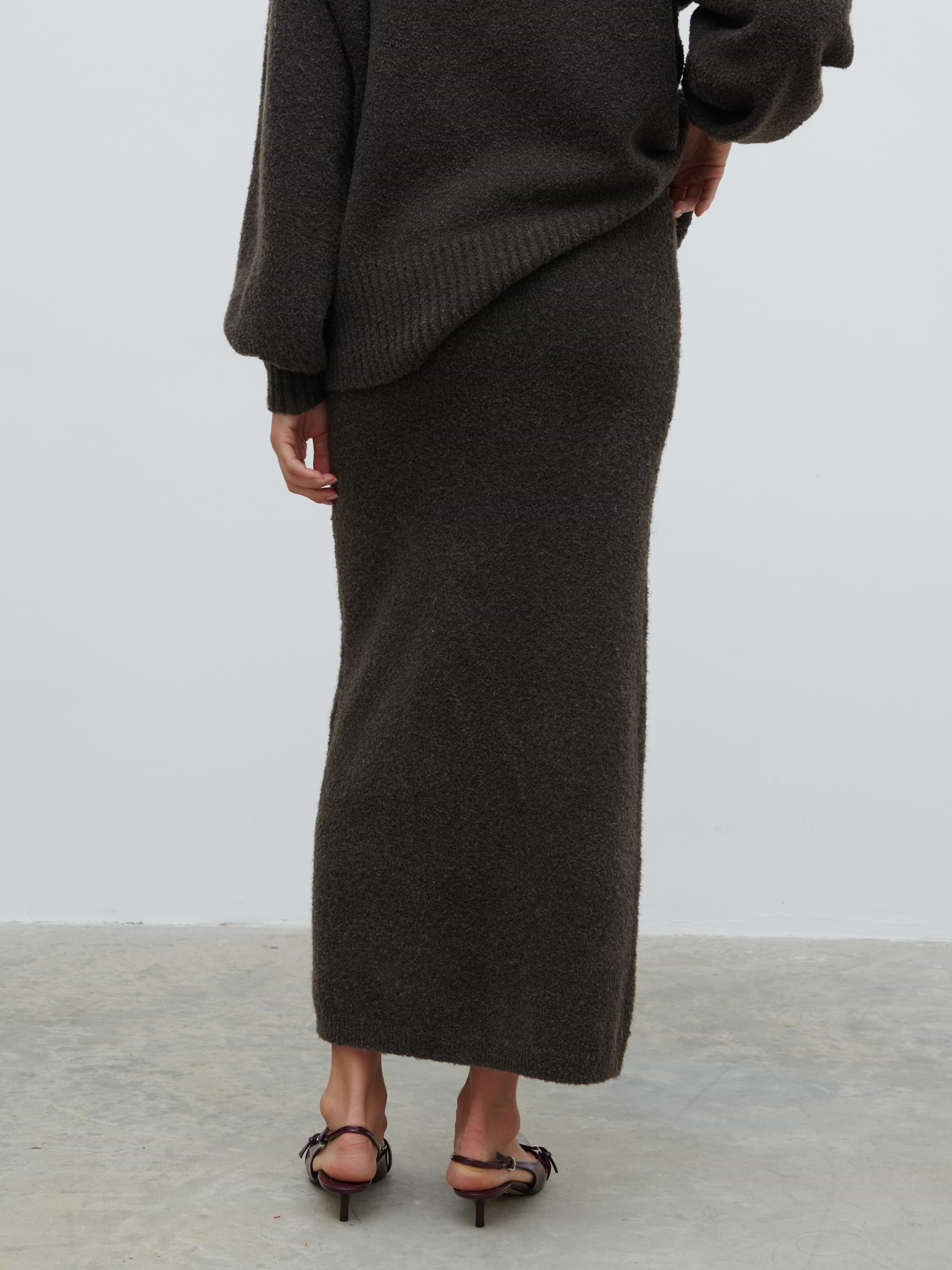 Camille Midaxi Knit Skirt - Bark