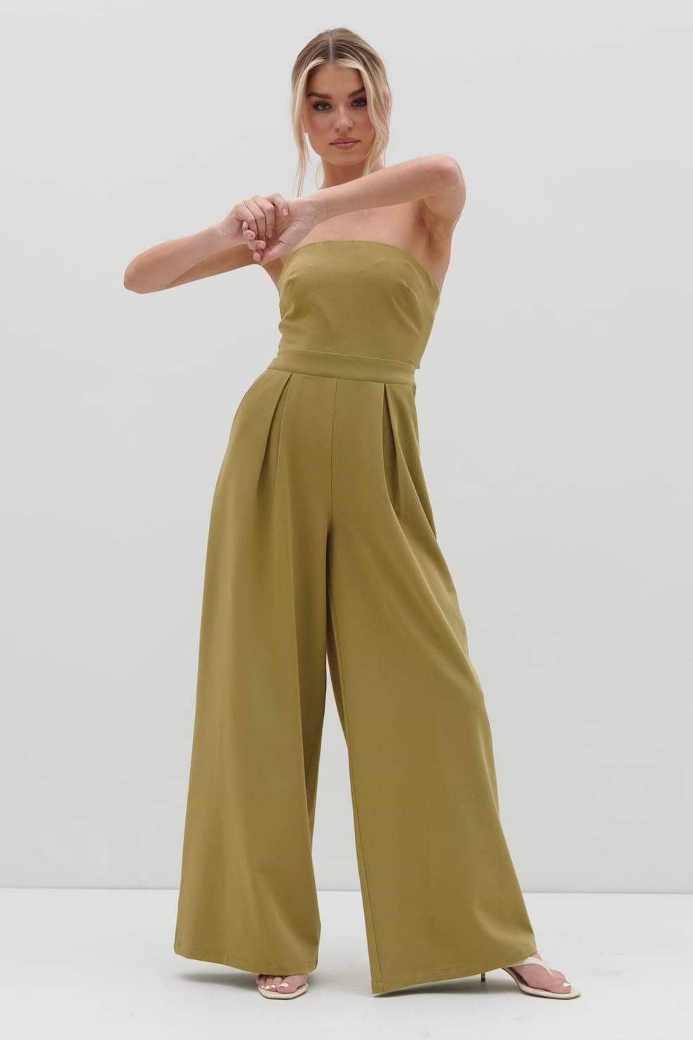 Campbell Bandeau Jumpsuit - Tarragon Green