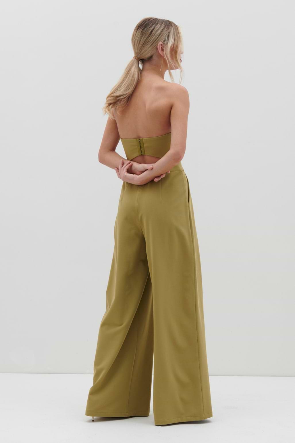 Campbell Bandeau Jumpsuit - Tarragon Green