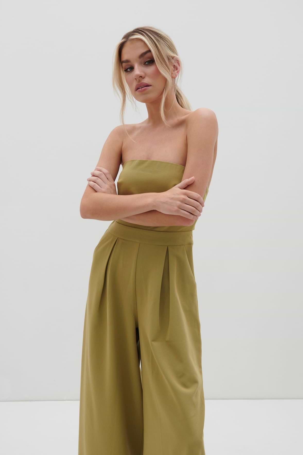Campbell Bandeau Jumpsuit - Tarragon Green
