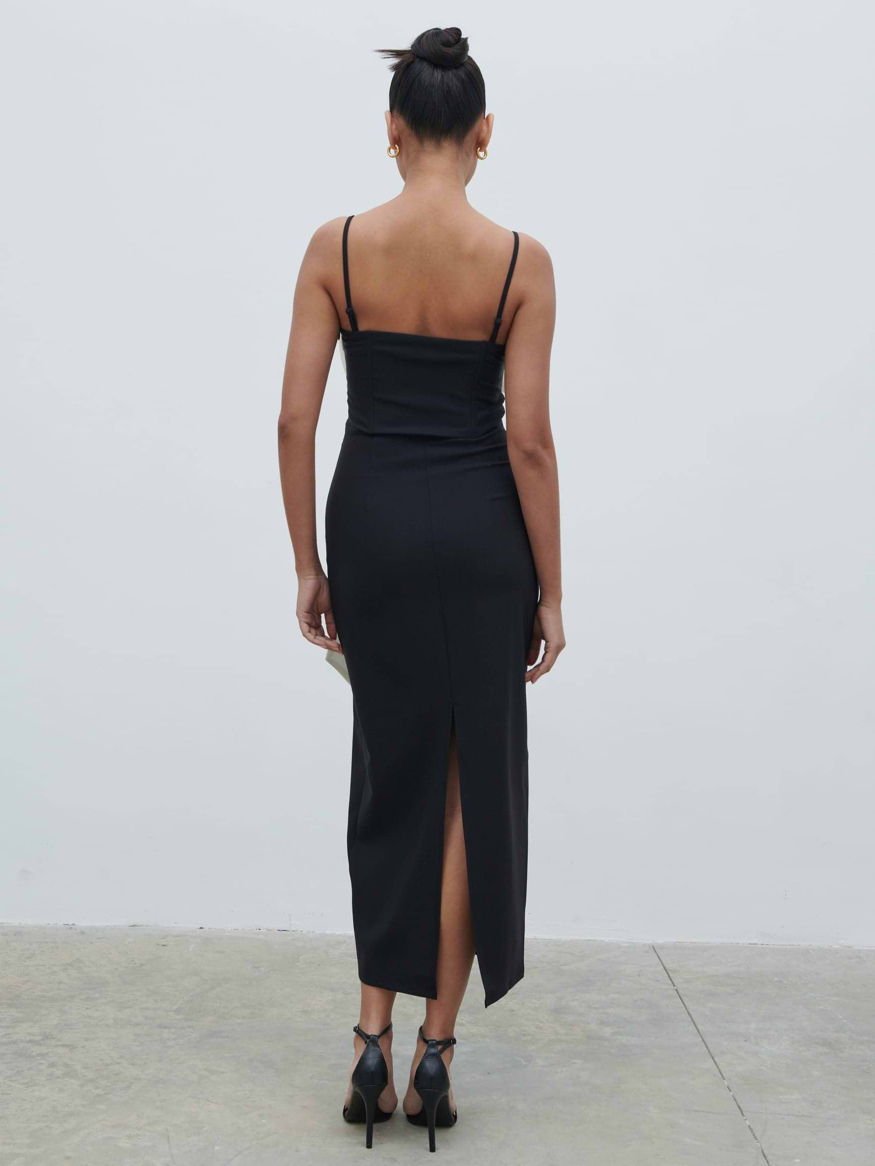 Carena Extreme Bow Midaxi Dress - Black and Cream