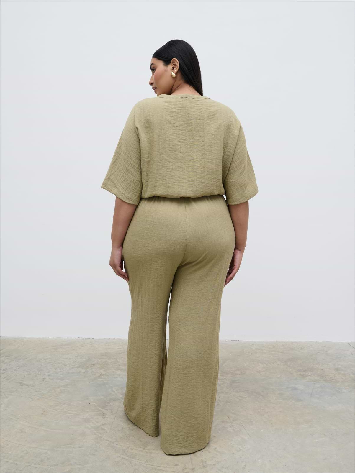 Carey Easywear Jumpsuit Curve - Olive