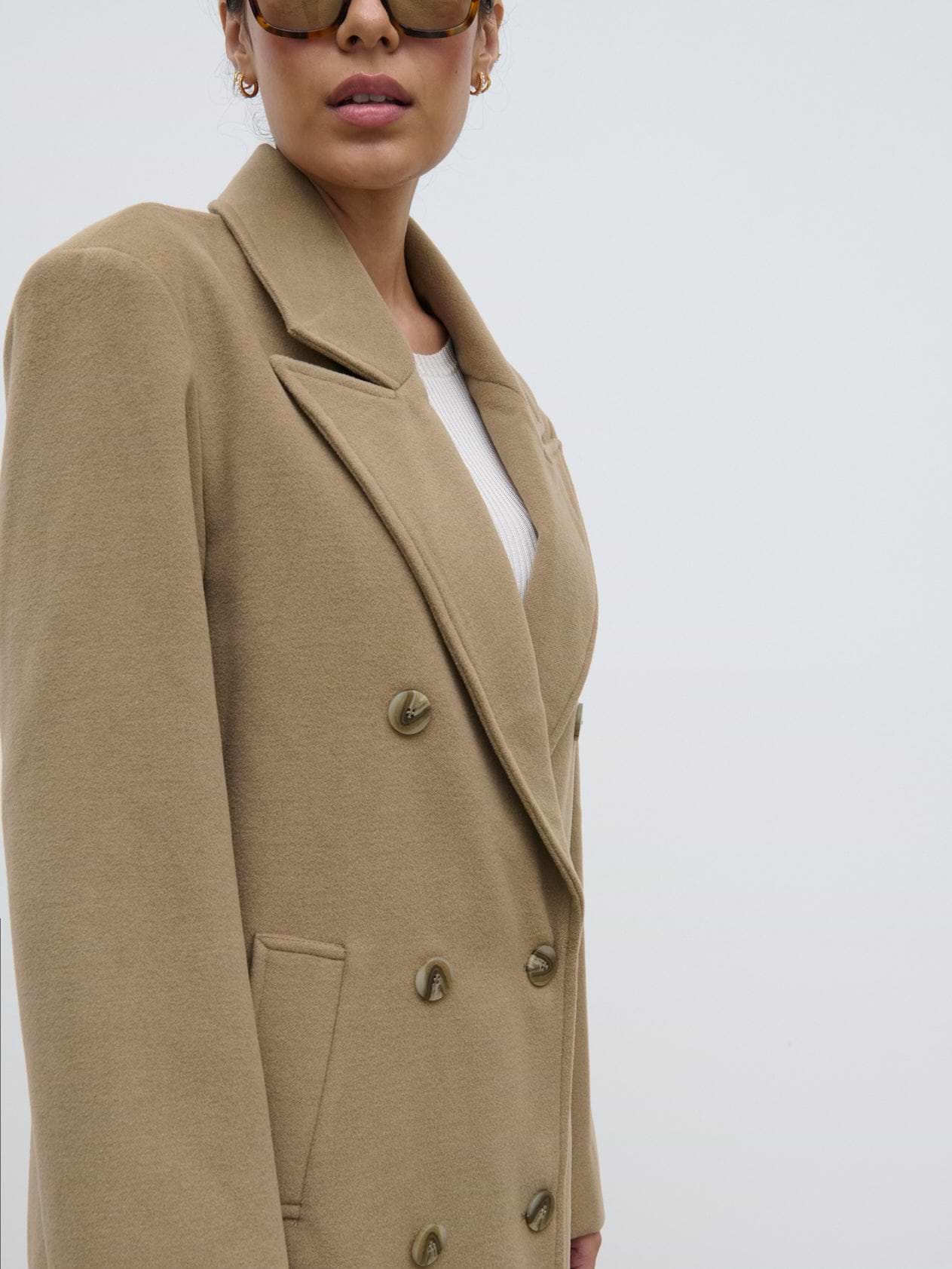 Carissa Oversized Tailored Coat - Taupe