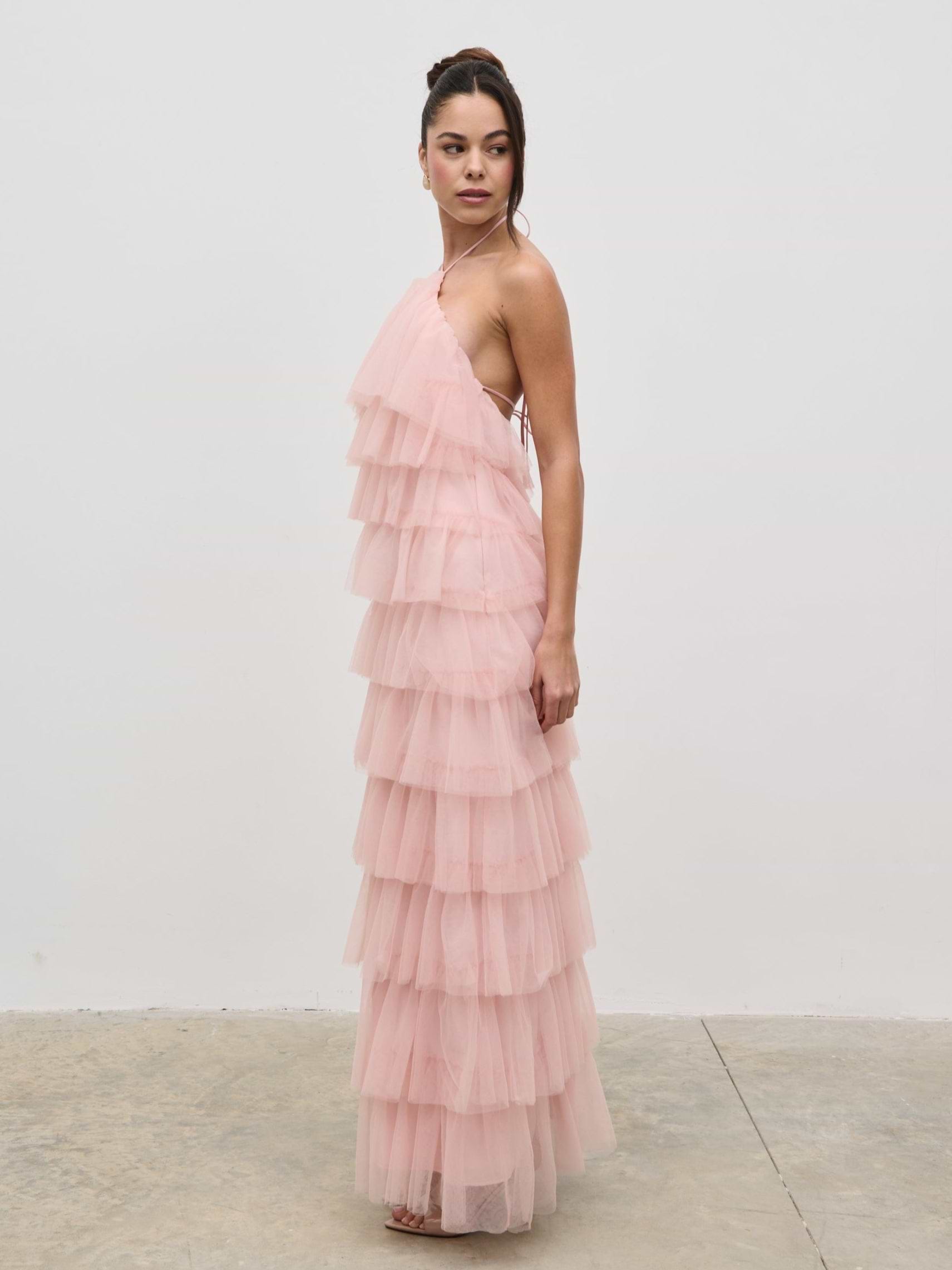 Carri Tulle Maxi Dress - Peony Pink