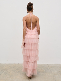 Carri Tulle Maxi Dress - Peony Pink