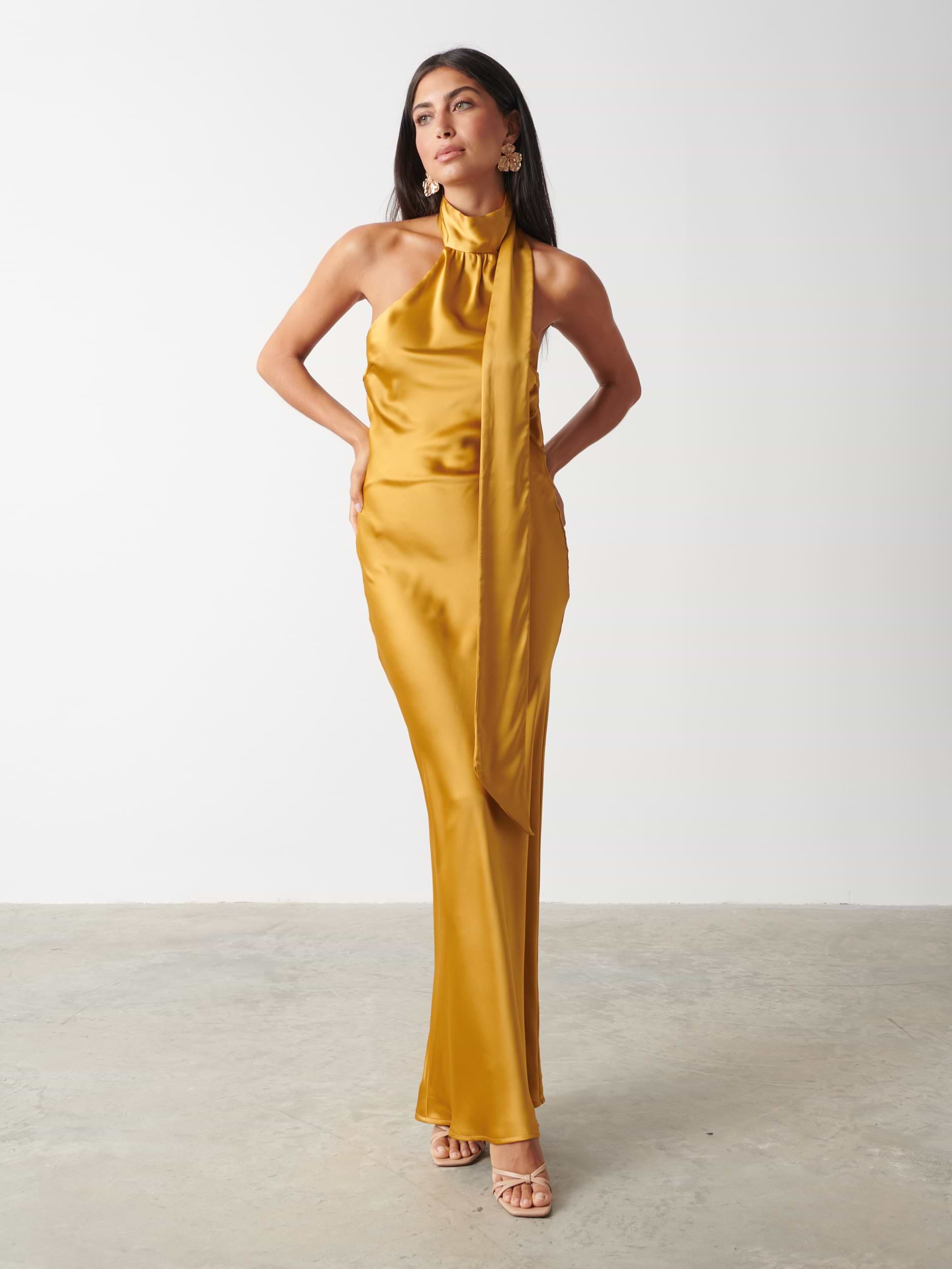 Chloé Scarf Maxi Dress - Saffron